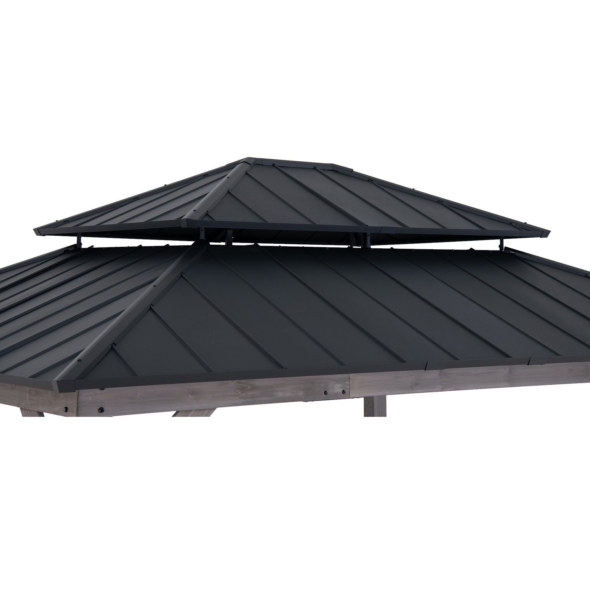Archwood 13 ft. x 15 ft. Cedar Framed Gazebo with Black Steel Roof
