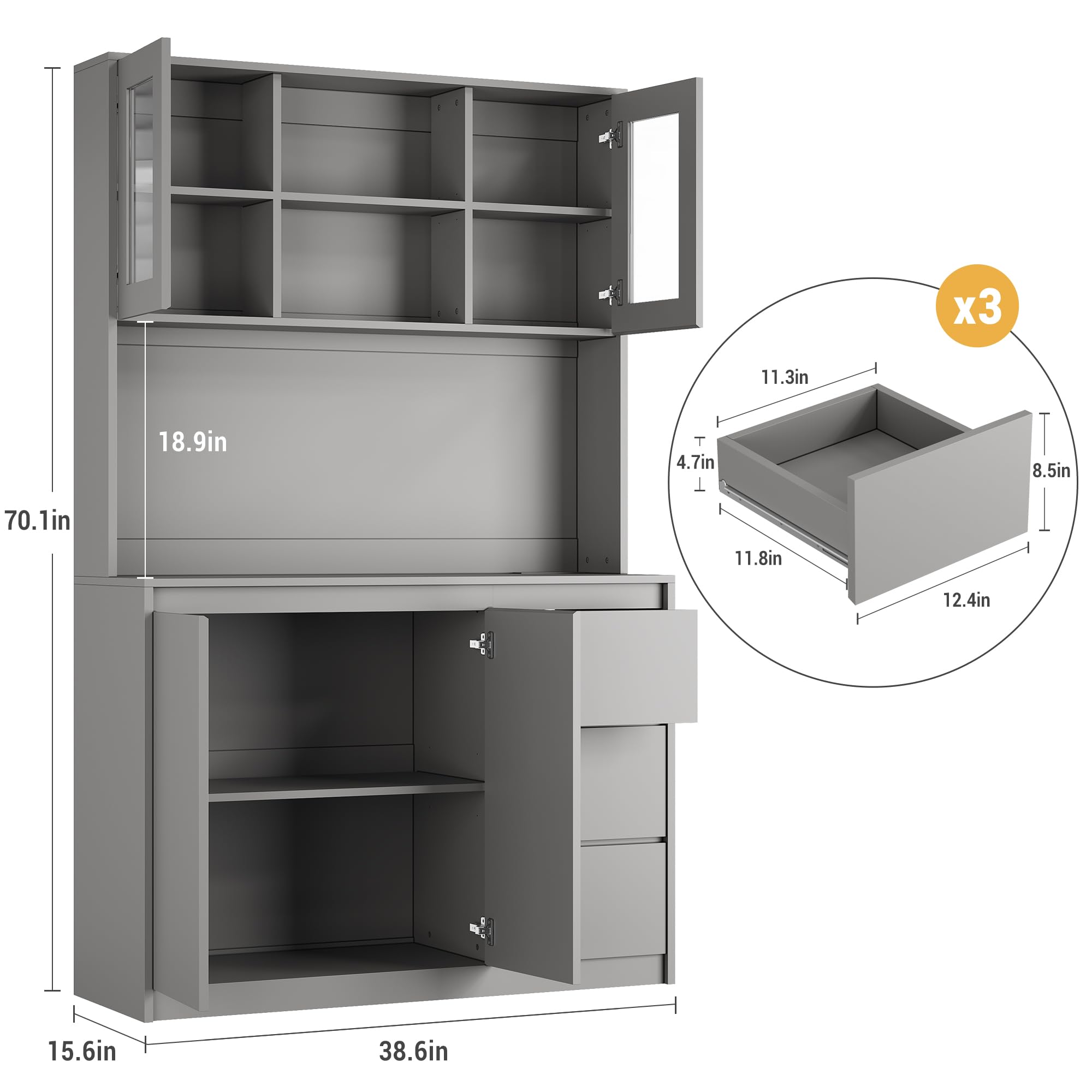Garvee LHL-PHO-165CMJ4B Utility-Storage-Cabinets - View #2