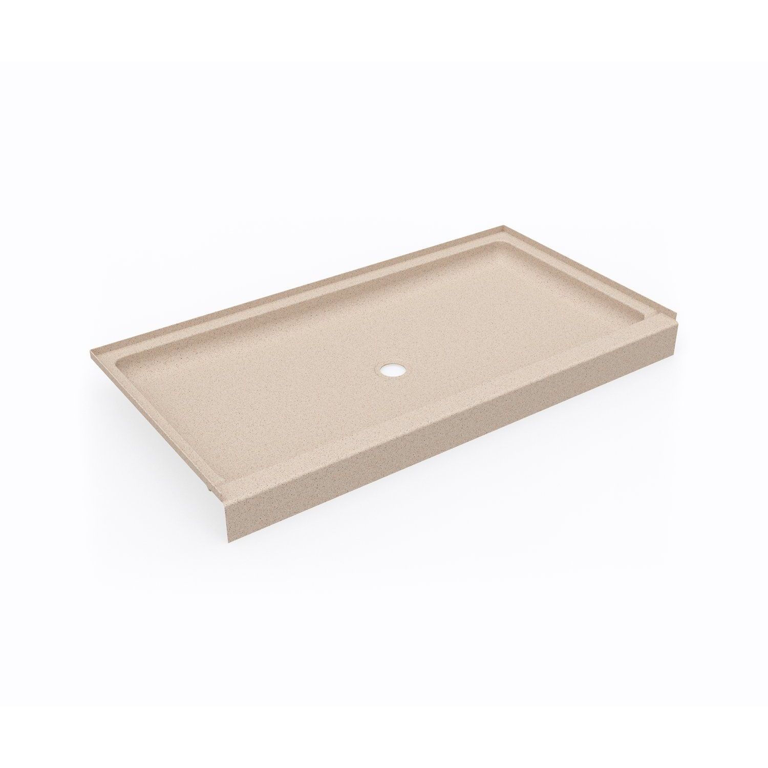 SWAN SF03260MD.040 32-in W x 60-in L x 5.5-in H Bermuda Sand Neo-angle Shower Pan Base (Center Drain)