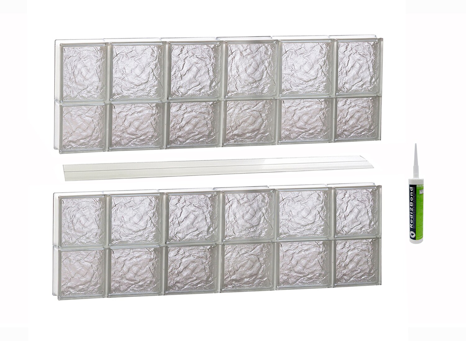 REDI2SET S4426IS Ice Glass 42-1/2-in x 25-in Frameless Replacement Glass Block Window
