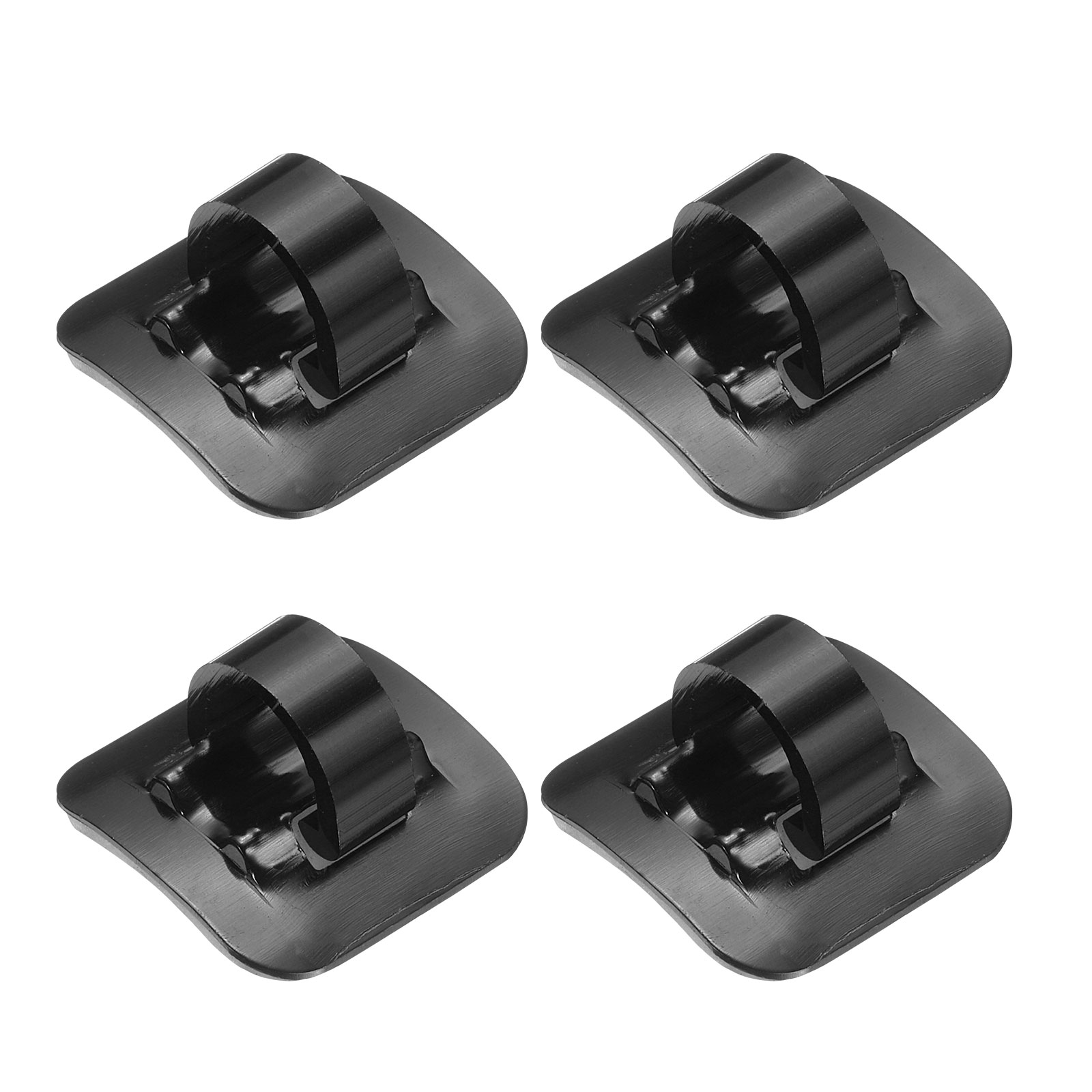 Harfington 4pcs Bicycle C-Clips Clamps Housing Hose Guide Brake Derailleur Shift Cables with Adhesive Seat for MTB Black