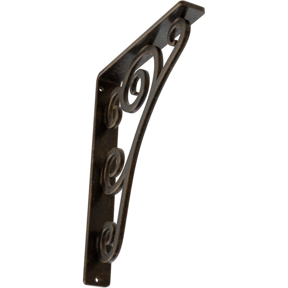 Ekena Millwork BKTM01X07X10STNABS Tristan 7.5-in x 1.5-in x 10-in Antique brass Wrought iron Mounting bracket