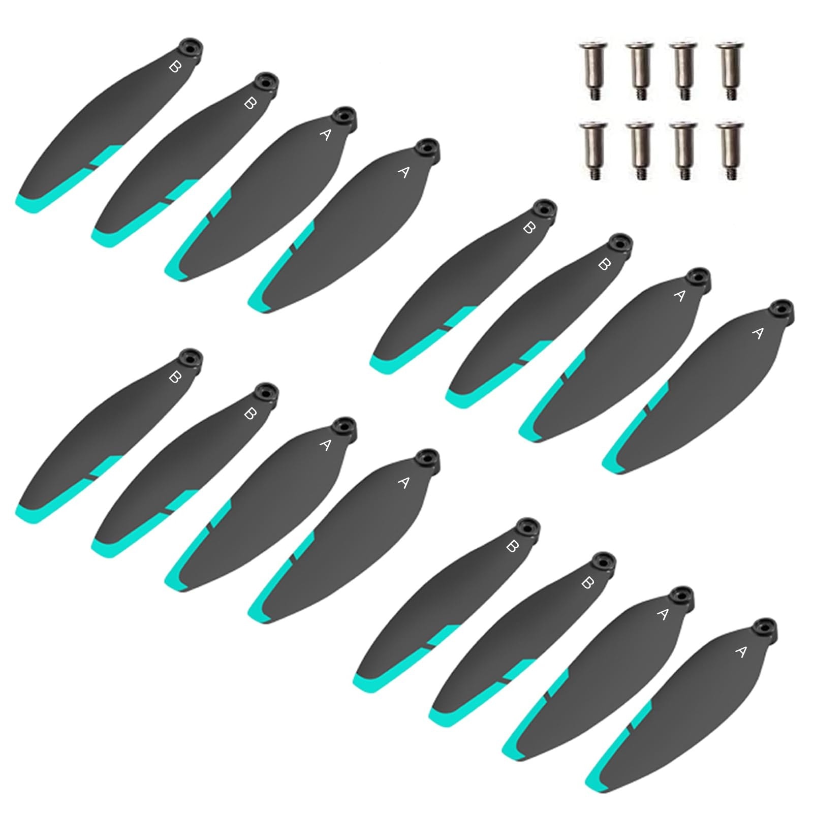 Misopily 16pcs Foldable Drone Propellers Universal Replacement Blades for S159 HK99 FPV Quadcopter Low Noise Quick Release Lightweight Stable #LMS0530M036