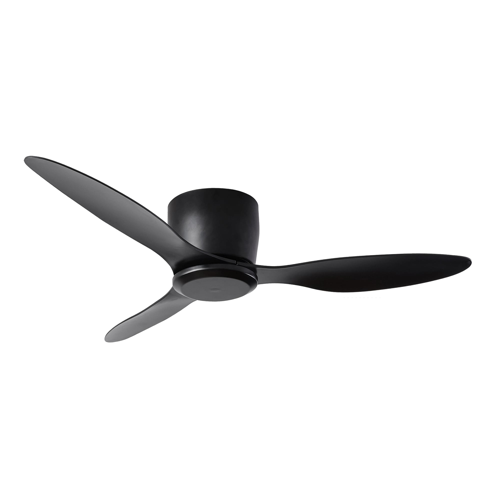 SINOFURN SYB570095NK 52-in Flush Mount Black with ABS Blades Ceiling Fan Without Light - Remote Included ( 3 -Blade )