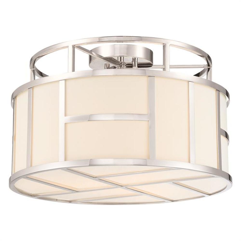 Crystorama DAN-400-PN Danielson 16.75-in Polished Nickel Flush Mount Light
