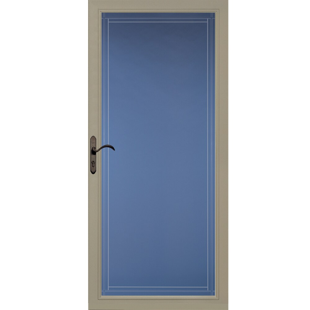 Pella Select 36-in X 81-in Putty Full-View Aluminum Storm Door In The ...