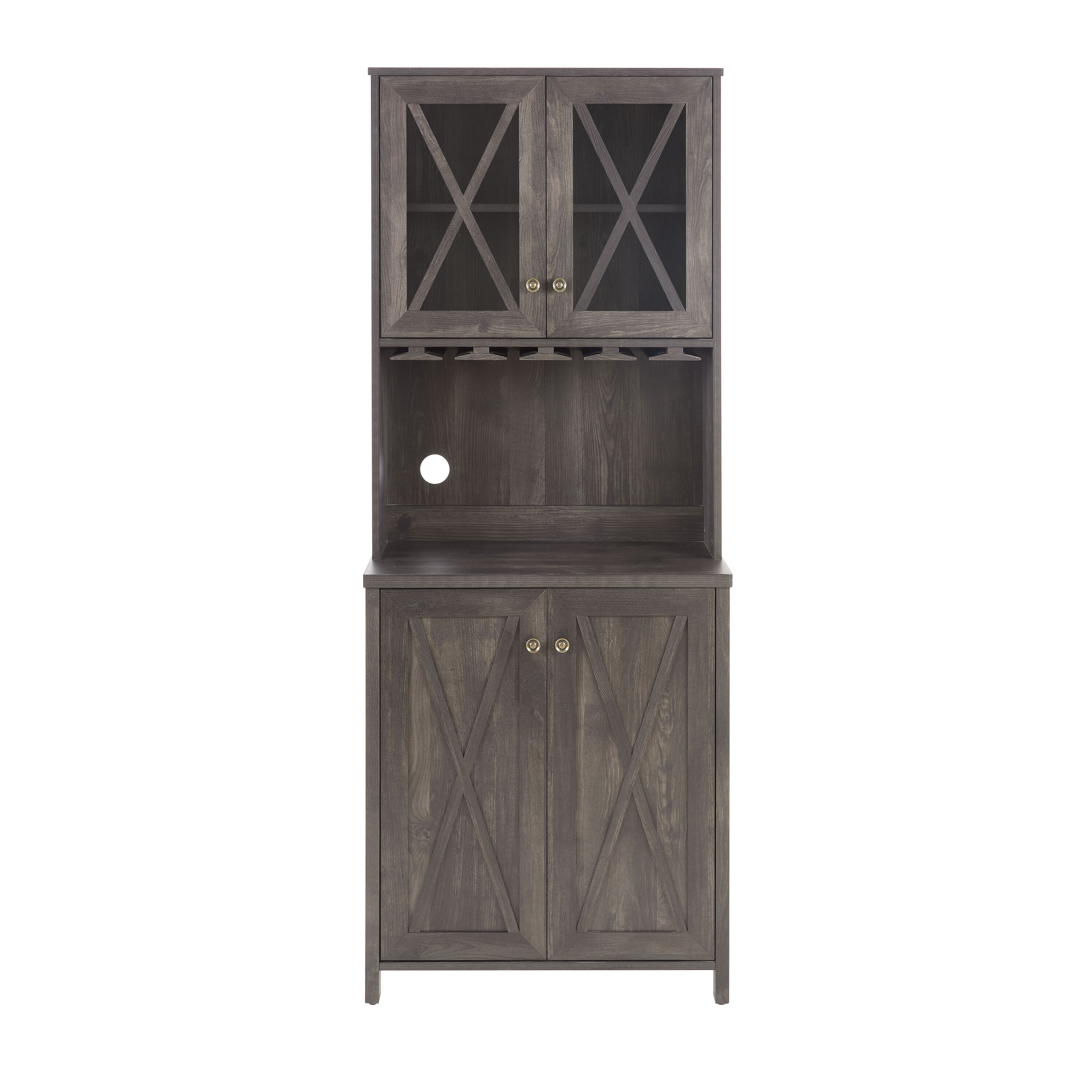Siavonce XH48520 10 -Bottle Charcoal grey MDF Wall-Mounted Wine cabinet