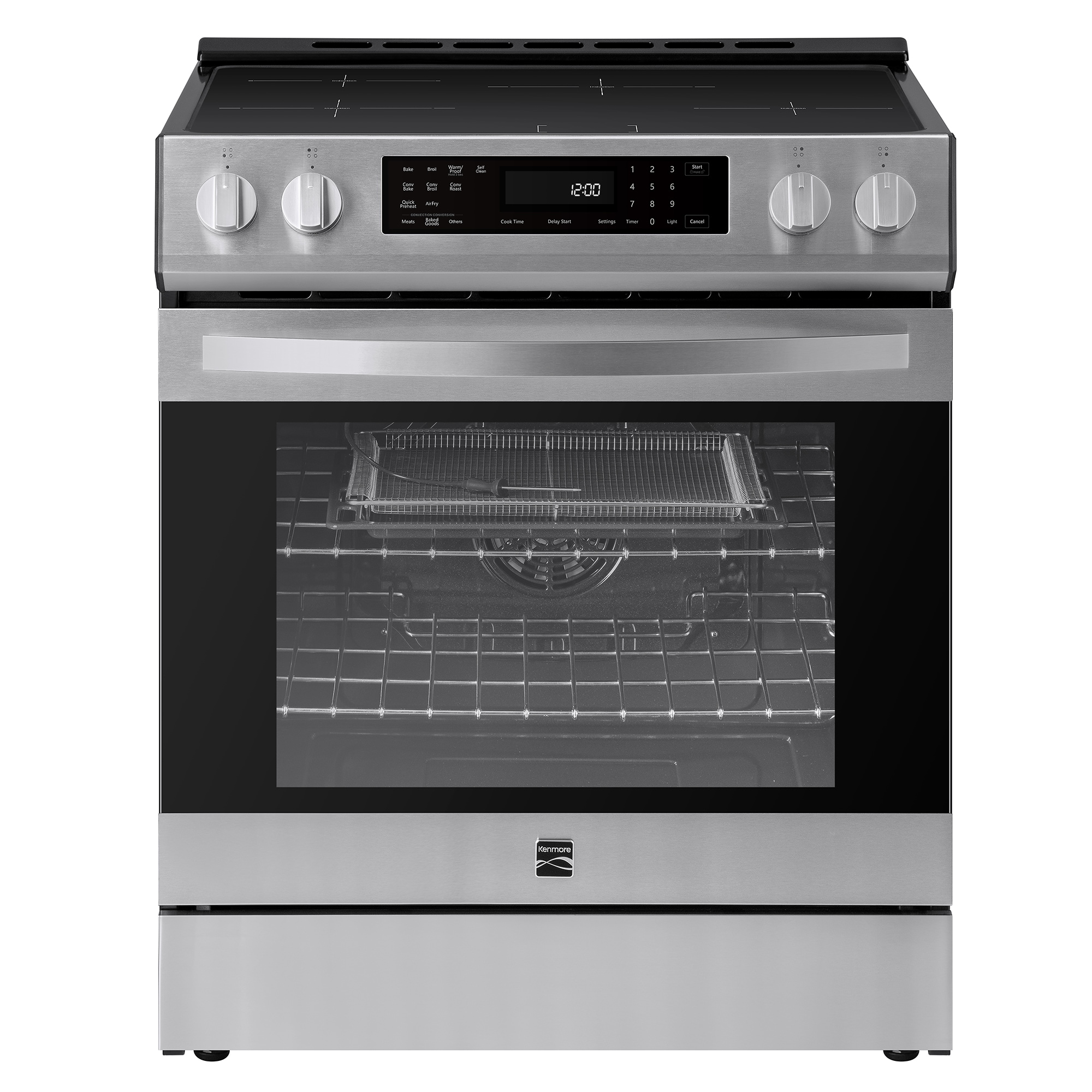 Kenmore 30-in 4 burners 5.6-cu ft 5.6-cu ft / Air Fry Convection Oven Freestanding Single Induction Range ( Stainless Steel ) #2296853