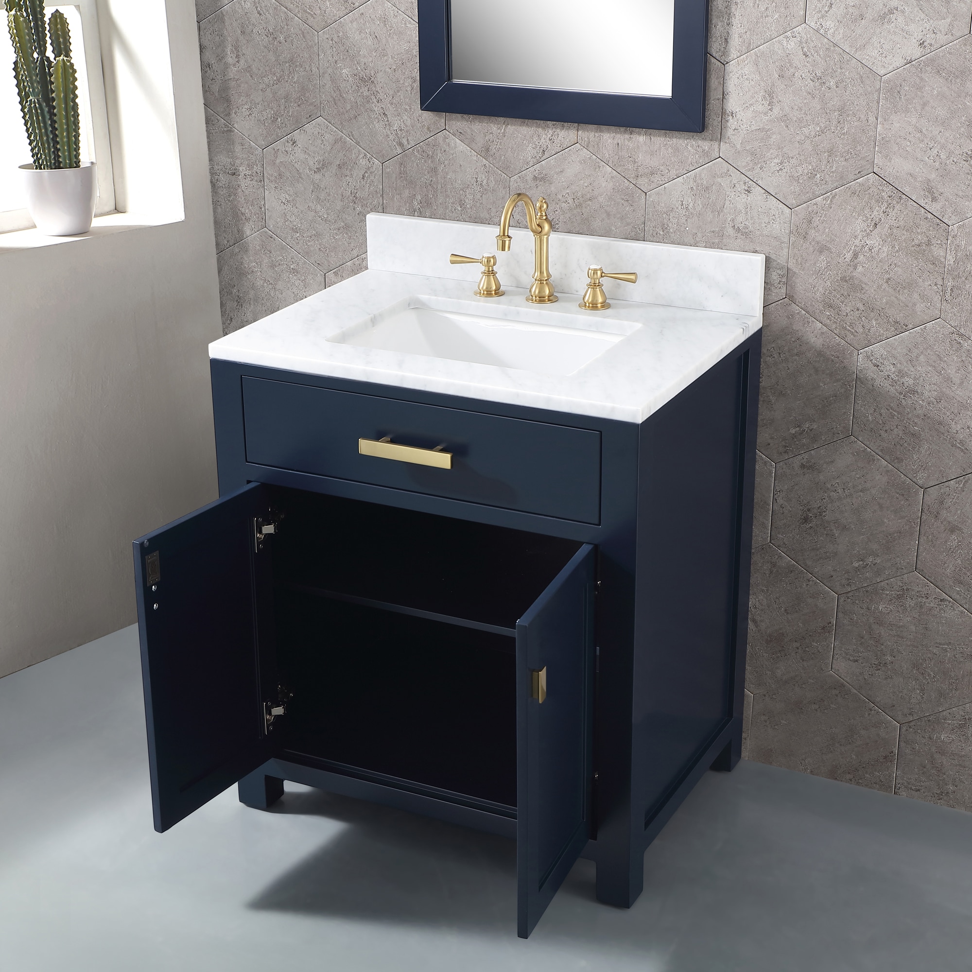 Water Creation Madison 30-in Monarch Blue Undermount Single Sink ...