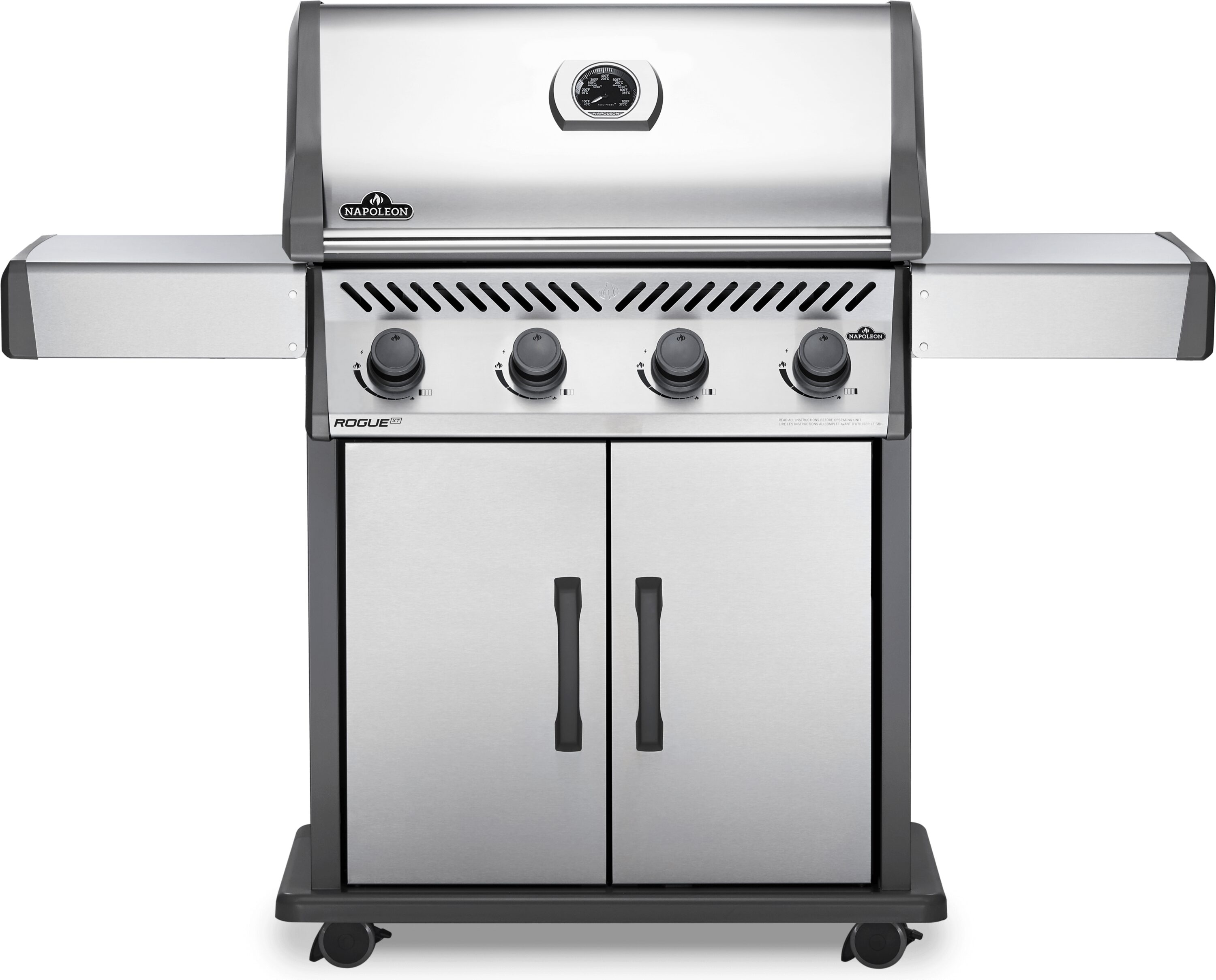 Rogue XT Stainless Steel 4-Burner Natural Gas Grill with Integrated Smoker Box | - NAPOLEON RXT525NSS-1-A