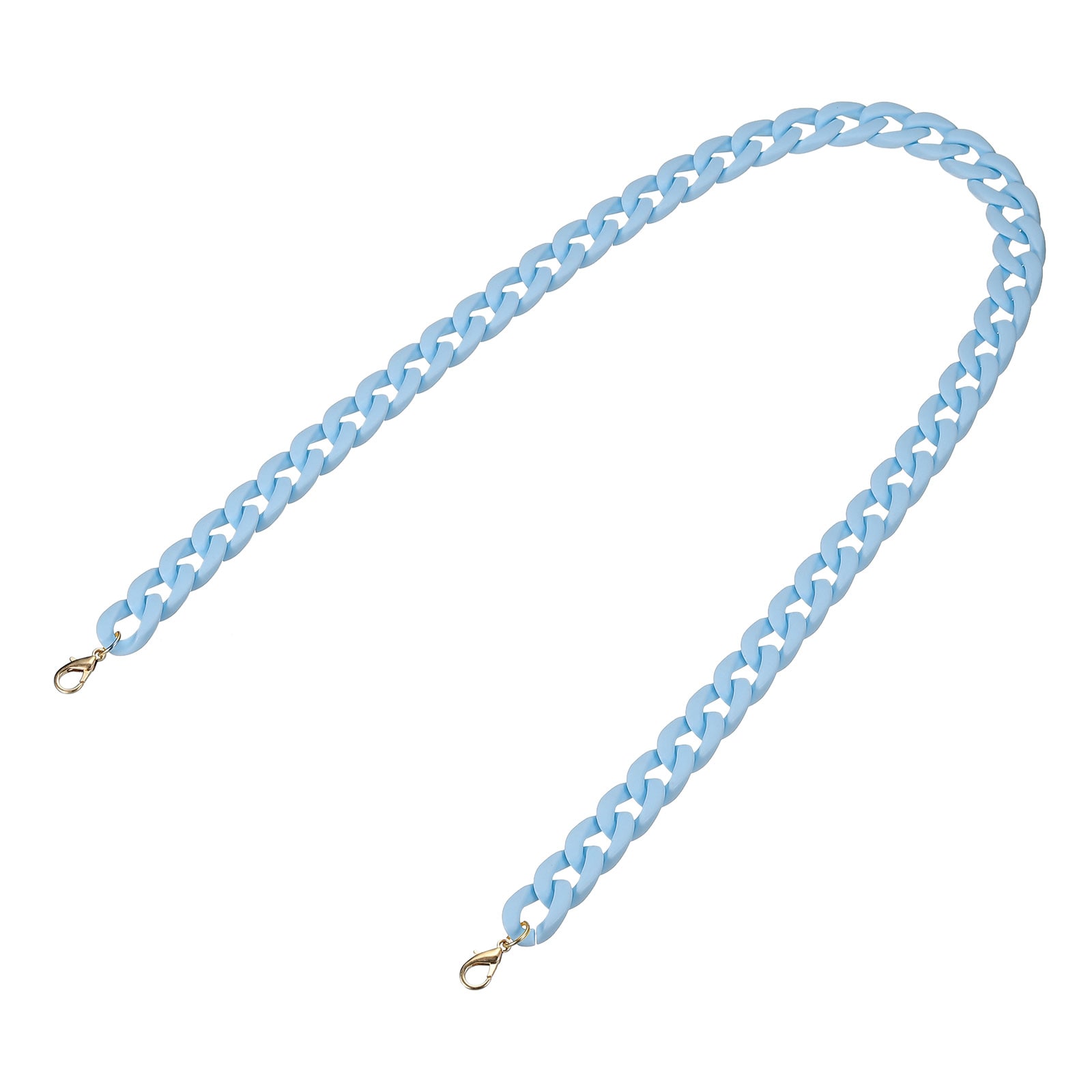 Unique Bargains Acrylic Purse Strap 35.4 Inch Matte Bag Chain Shoulder Purse Clutches Strap Replacement Bag Chain with Buckle for Handbag Shoulder Bag Crossbody Light Blue #S26050900UX3567