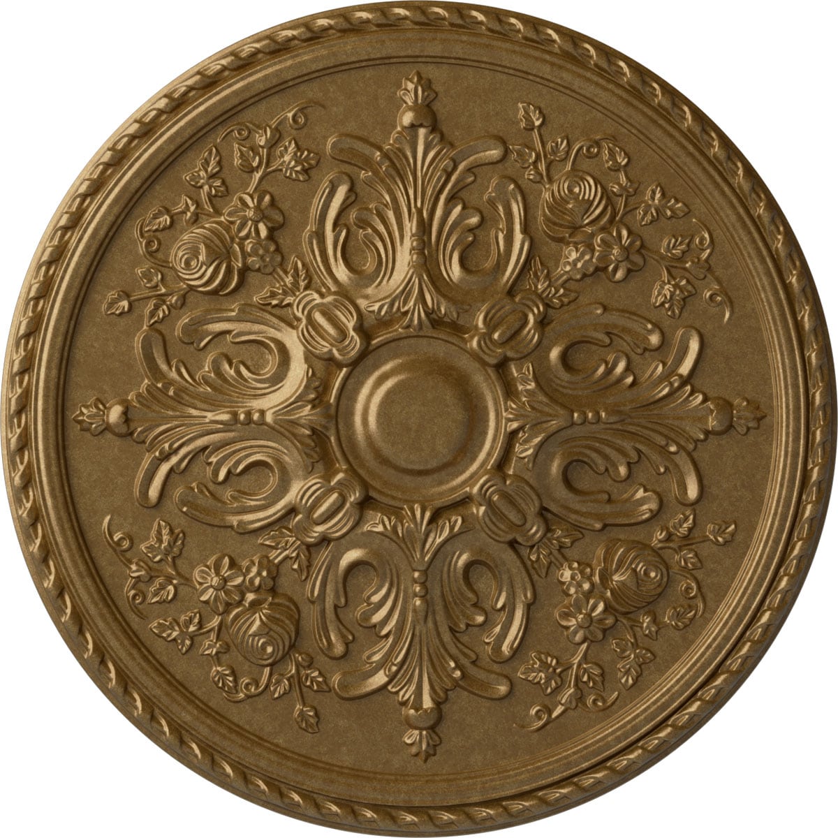 Ekena Millwork CM32BRPAS Bradford 32.625-in W x 32.625-in L Painted Pale Gold Polyurethane Whole Ceiling Medallion