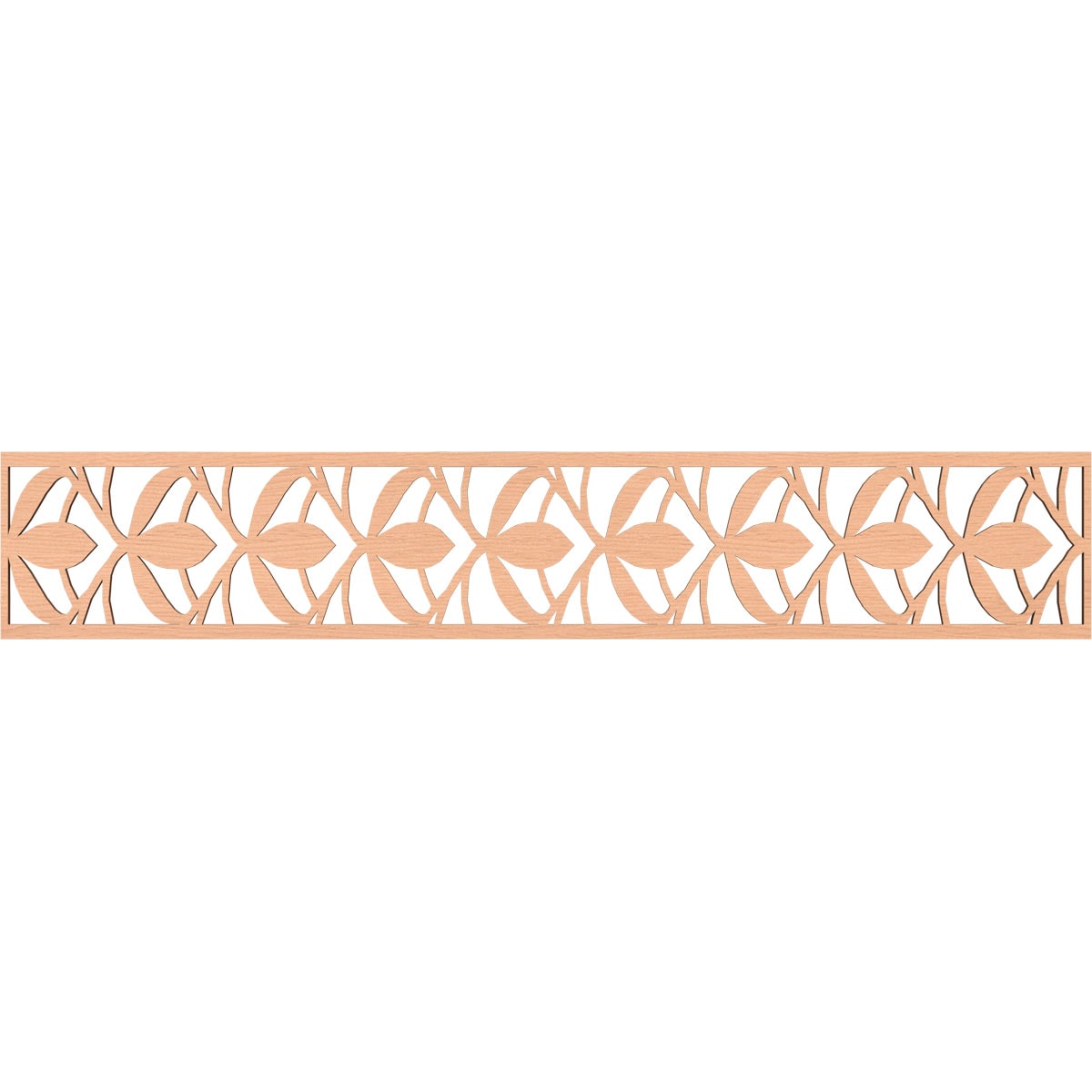 Ekena Millwork MLDA08X46SALAL Salem Fretwork Flat Trim 8-in x 3.89-ft Alder Brown Unfinished 2155894 Pierced Wall Panel Moulding