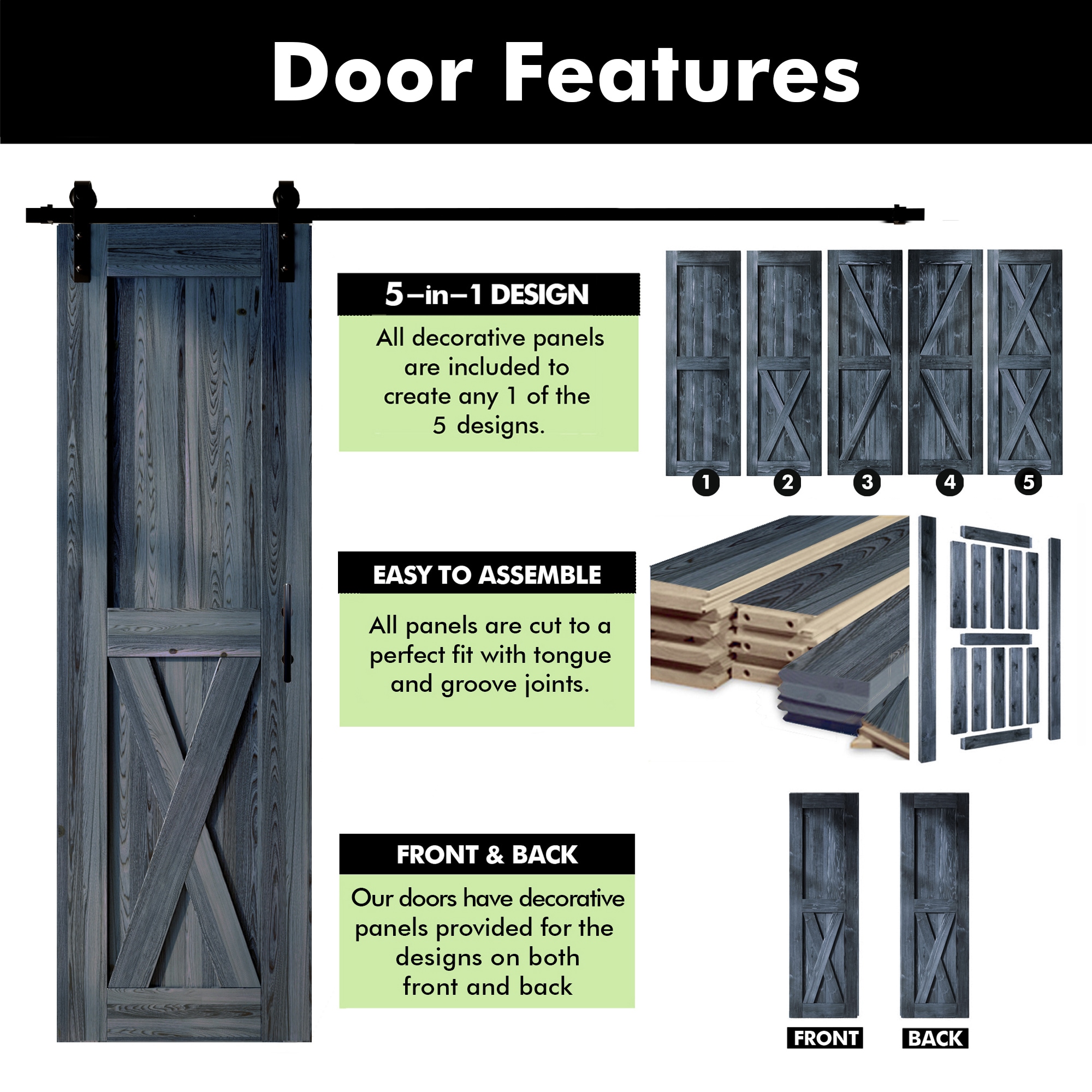 HOMACER YT1TGH048C-2280F-NA Barn-Doors - View #4