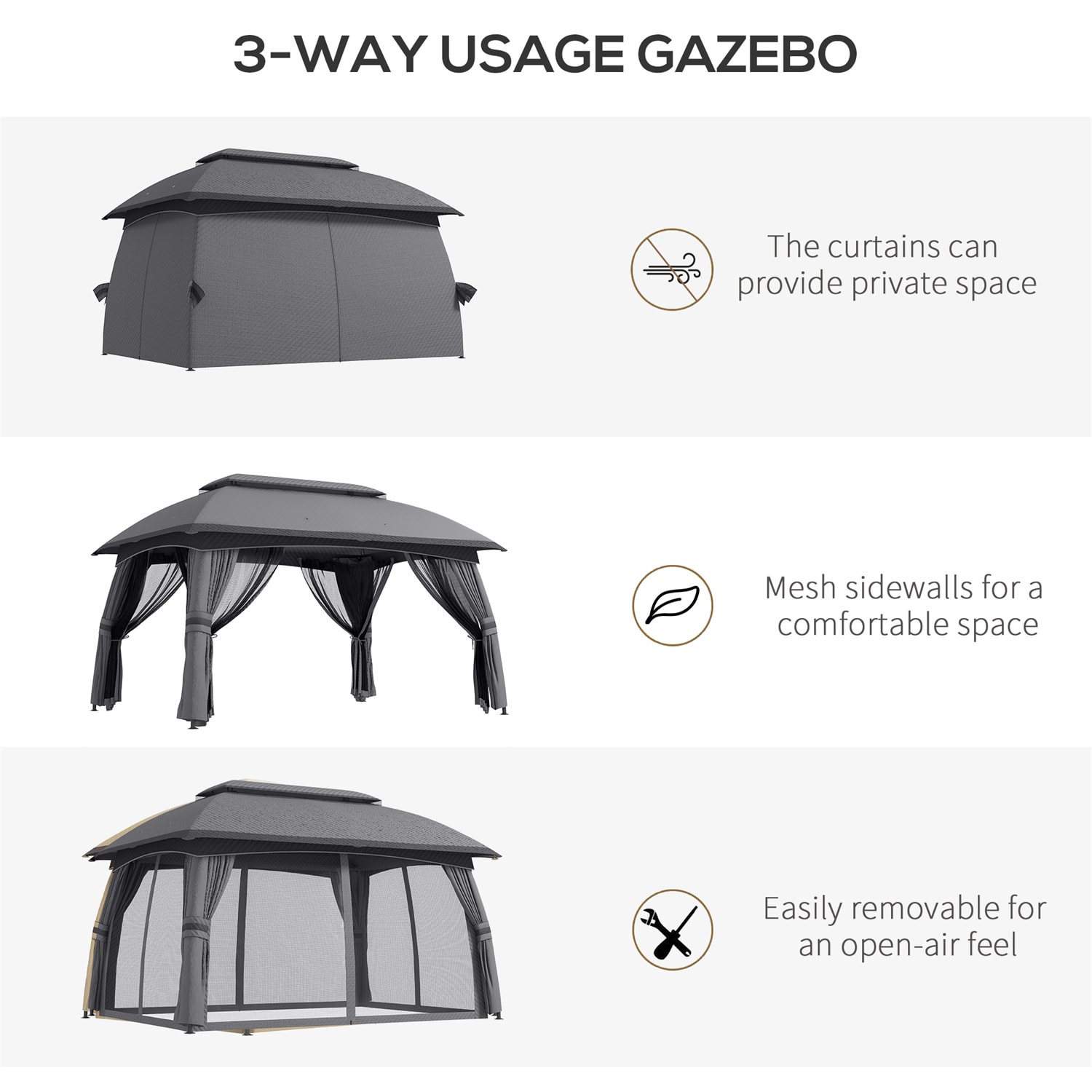 BABOOM BOM-P174240-OR Wood-Resin-Gazebos - View #3