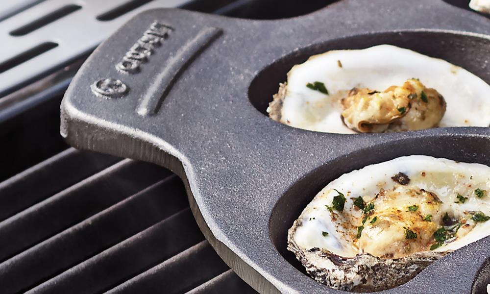 Pre-Seasoned Cast Iron 12 Oyster Grill Pan