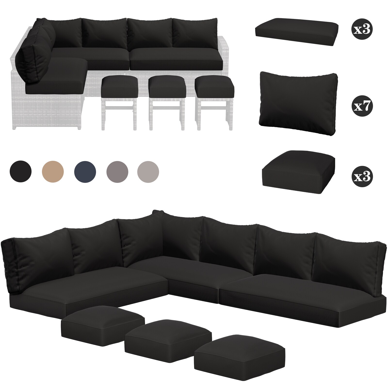 AECOJOY 16508BK-LS02 Patio-Sofas-Daybeds - View #3