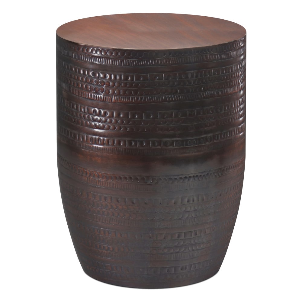 Simpli Home AXCMTBL03LG-ORB Johnsen 15-in W x 19.7-in H Oil Rubbed Bronze Metal Round Eclectic End Table