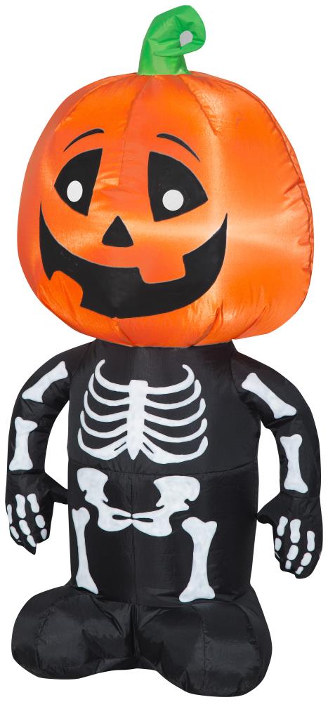 Gemmy 3.51-ft Lighted Skeleton Inflatable in the Outdoor Halloween ...