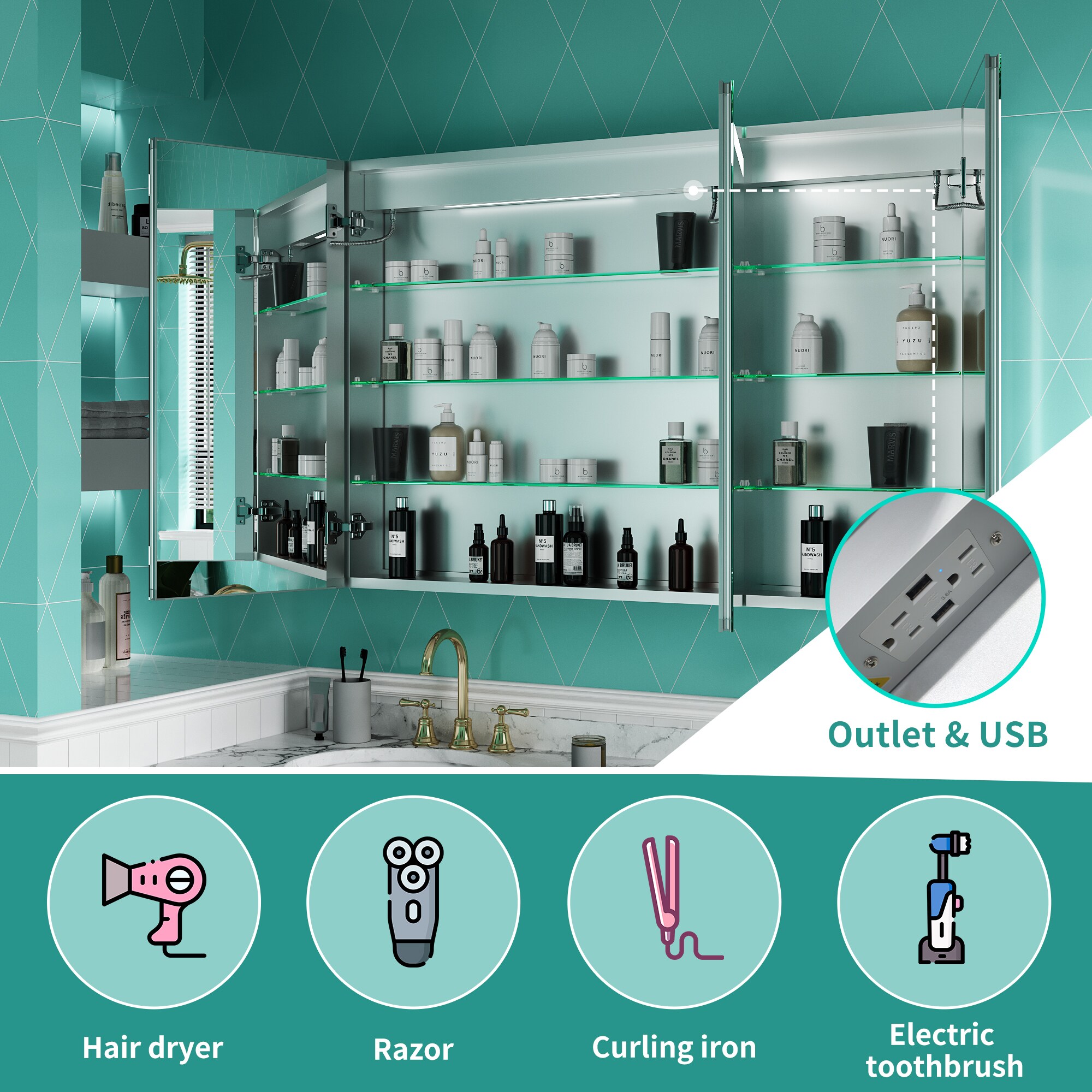 ExBrite 2026V3LV3R1226XD2 Bathroom-Medicine-Cabinets - View #9