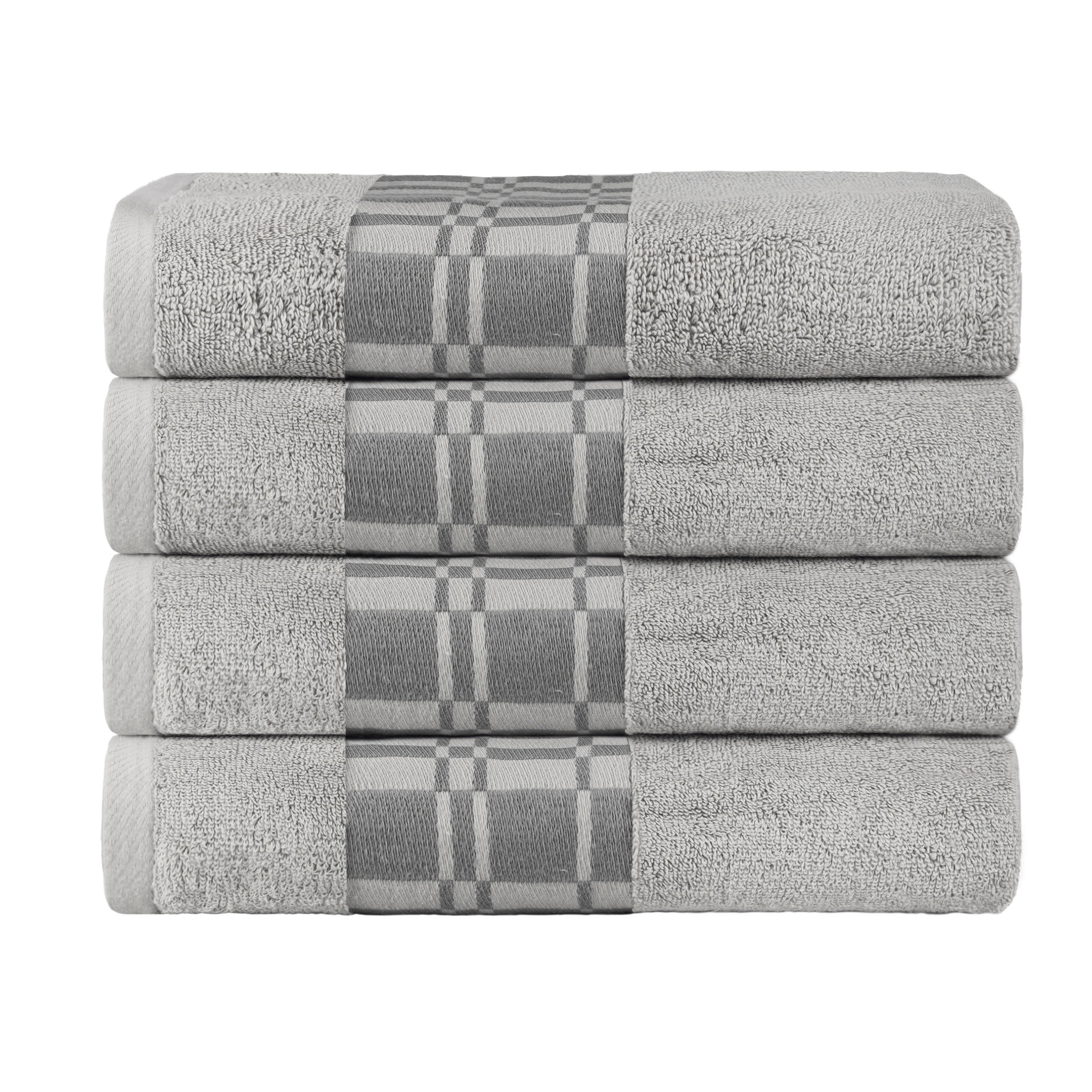 Superior 2 -Piece Chrome Cotton Quick Dry Bath towel set