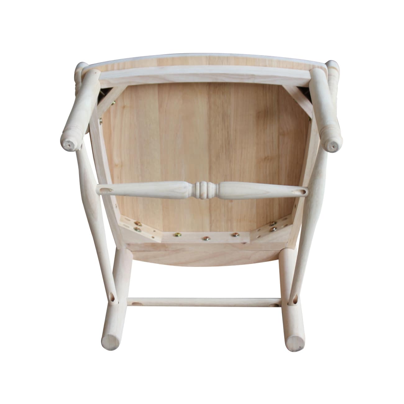 Traditional Sheafback Solid Wood Dining Chair in Unfinished Brown