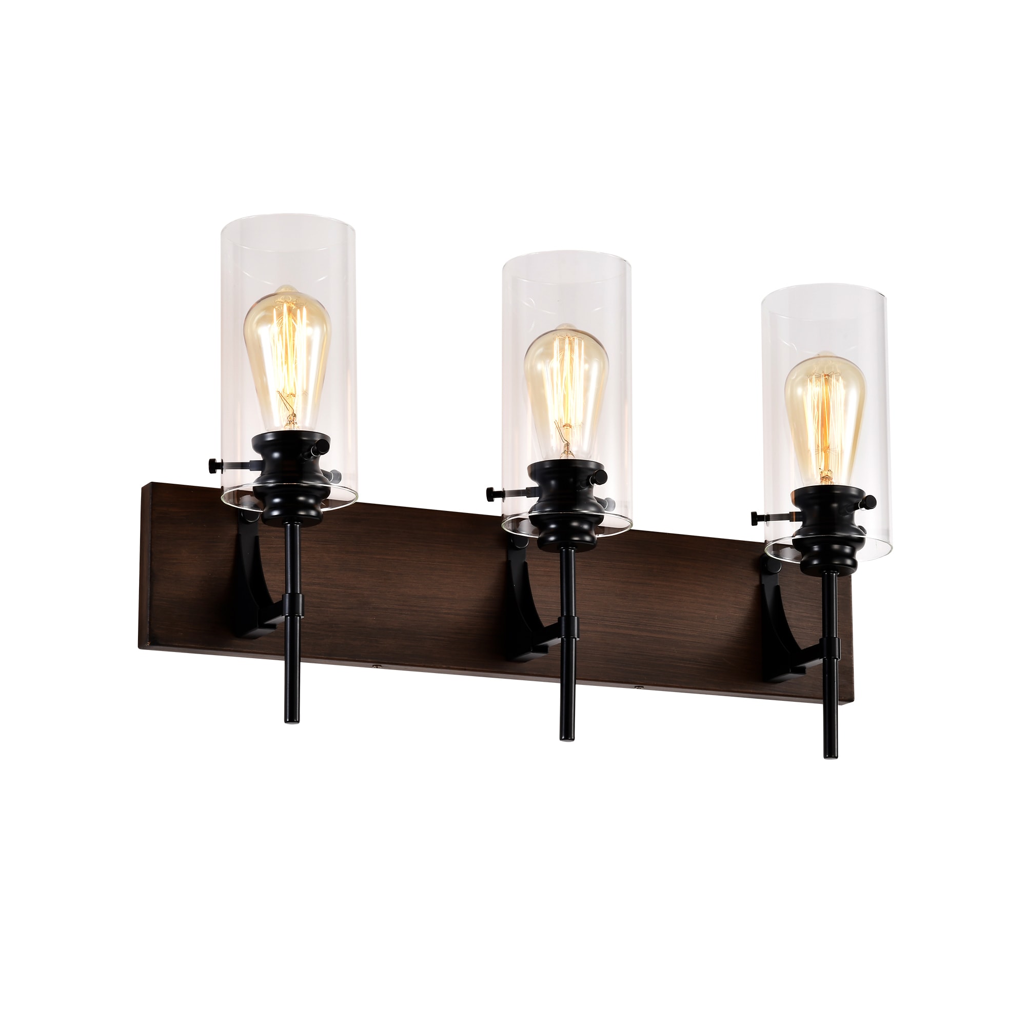 Bybafun YB5100169 23.2-in 3 -Light Matte Black Rustic Vanity light