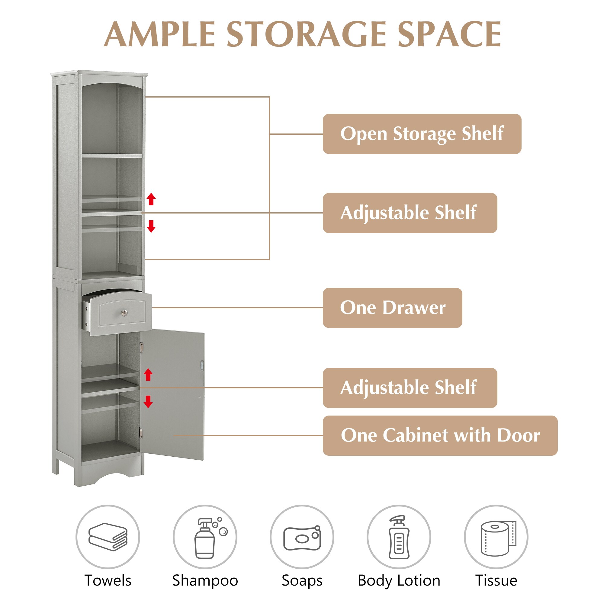 GDFStudio 327357 Bathroom-Wall-Cabinets - View #3