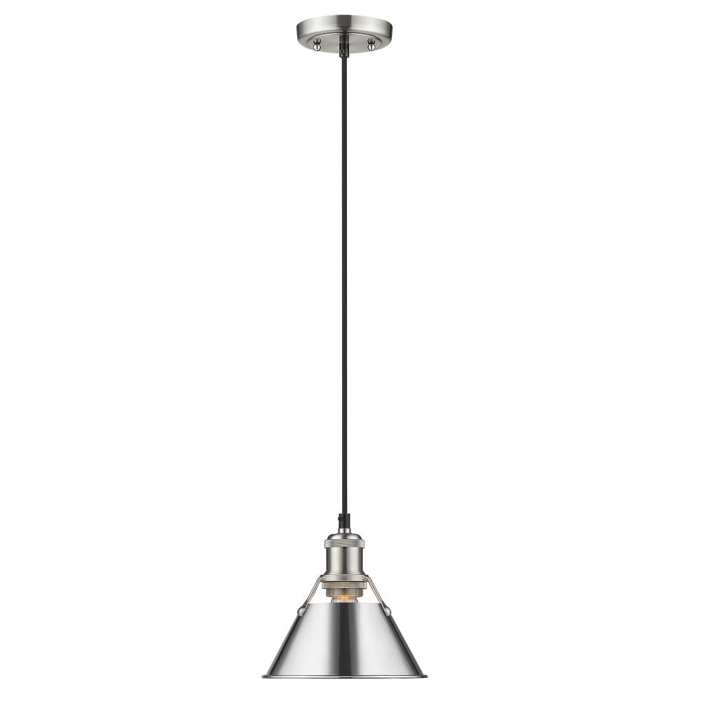 Golden Lighting 3306-S PW-CH Orwell Pewter Farmhouse Dome Mini Hanging Pendant light