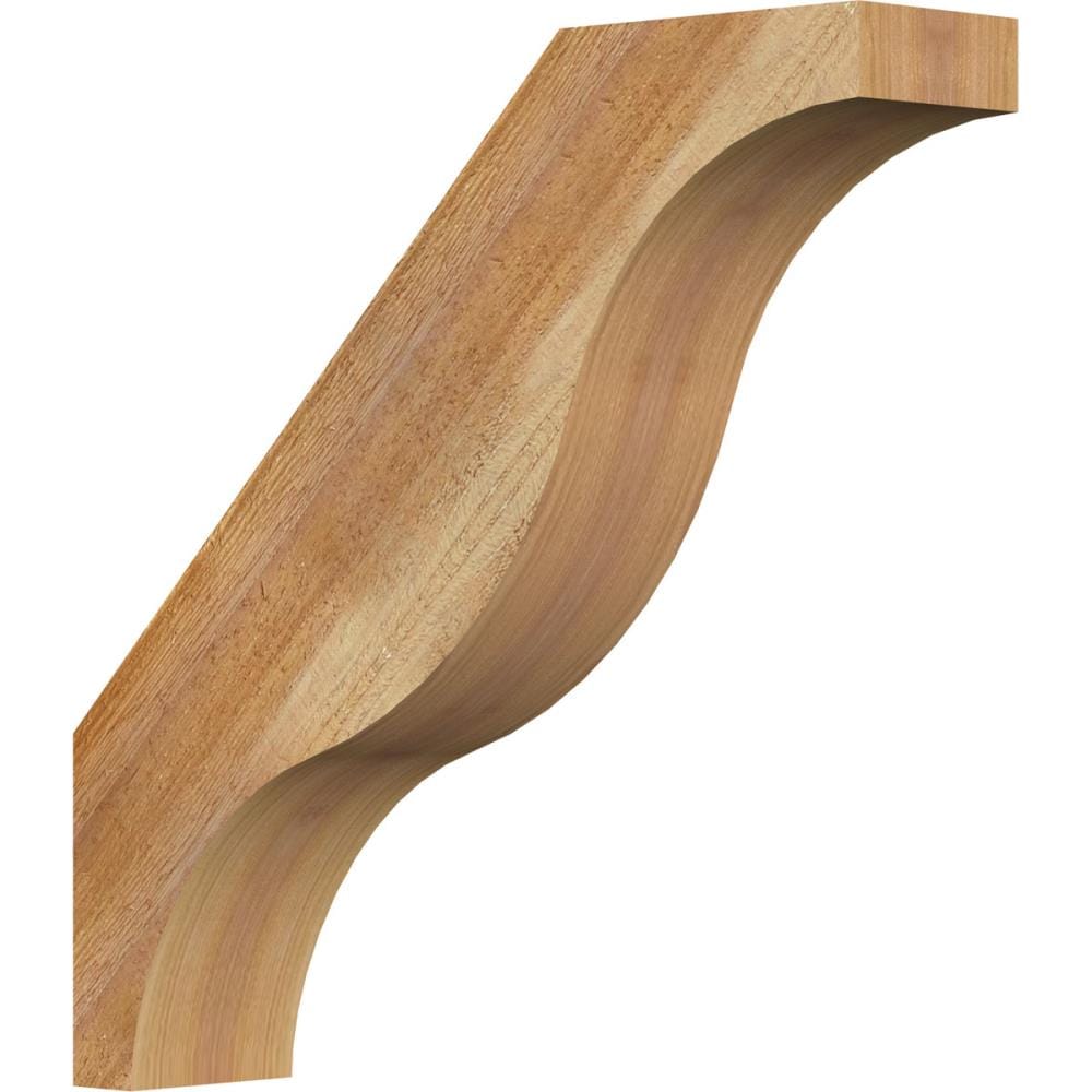 Ekena Millwork BRC04X18X18FST00RWR 4-in x 18-in x 18-in Western Red Cedar Unfinished Wood Funston Rough Sawn Knee Brace