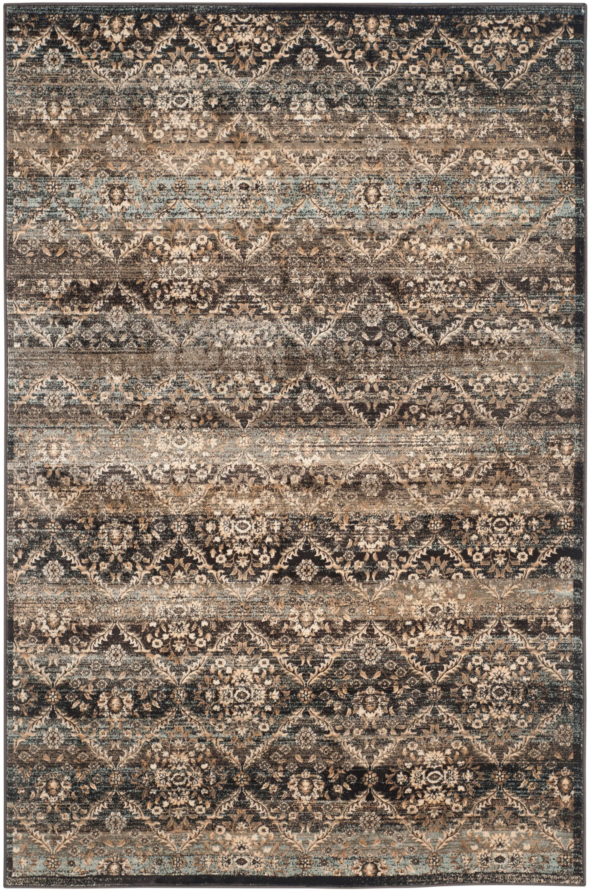 Safavieh VTG572B-5 Vintage Atrana 5 x 8 (ft) Loomed Polypropylene Black/Light Blue Rectangular Indoor Distressed/Overdyed Vintage Area rug