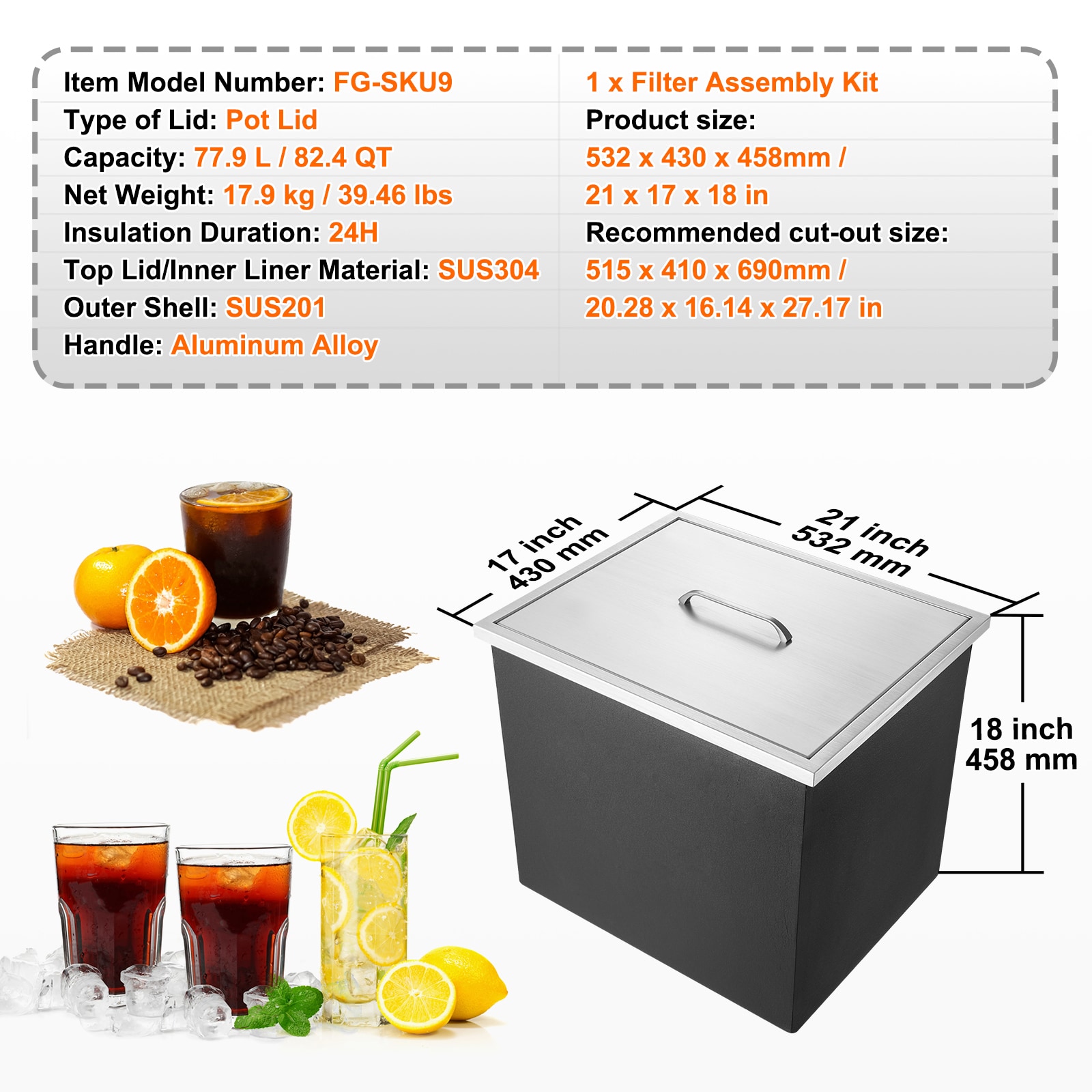 VEVOR JG21.2X16.8000001V0 Ice-Buckets - View #8