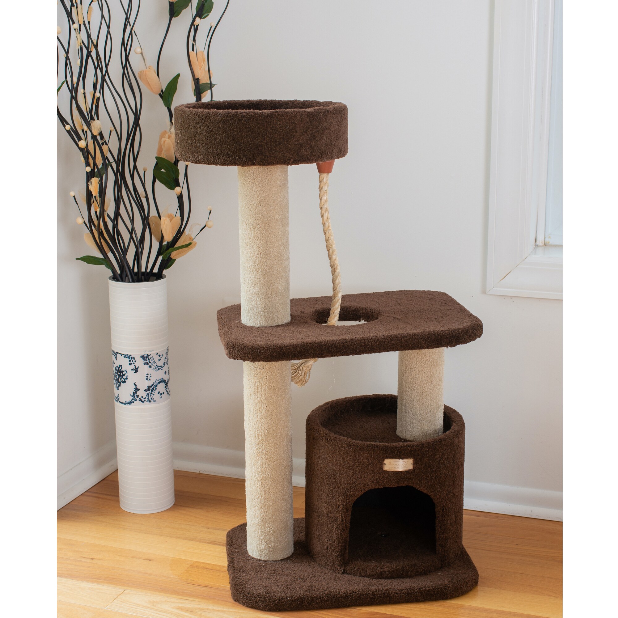 Armarkat 37-in x 16-in Brown Carpet Cat House in the Cat Trees ...