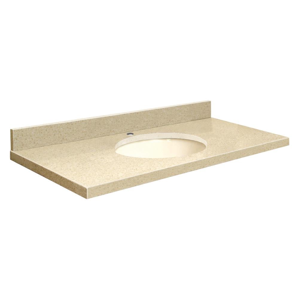 Transolid Q2522-3X-A-B-1 25-in Natures Path Quartz Single Sink Bathroom Vanity Top