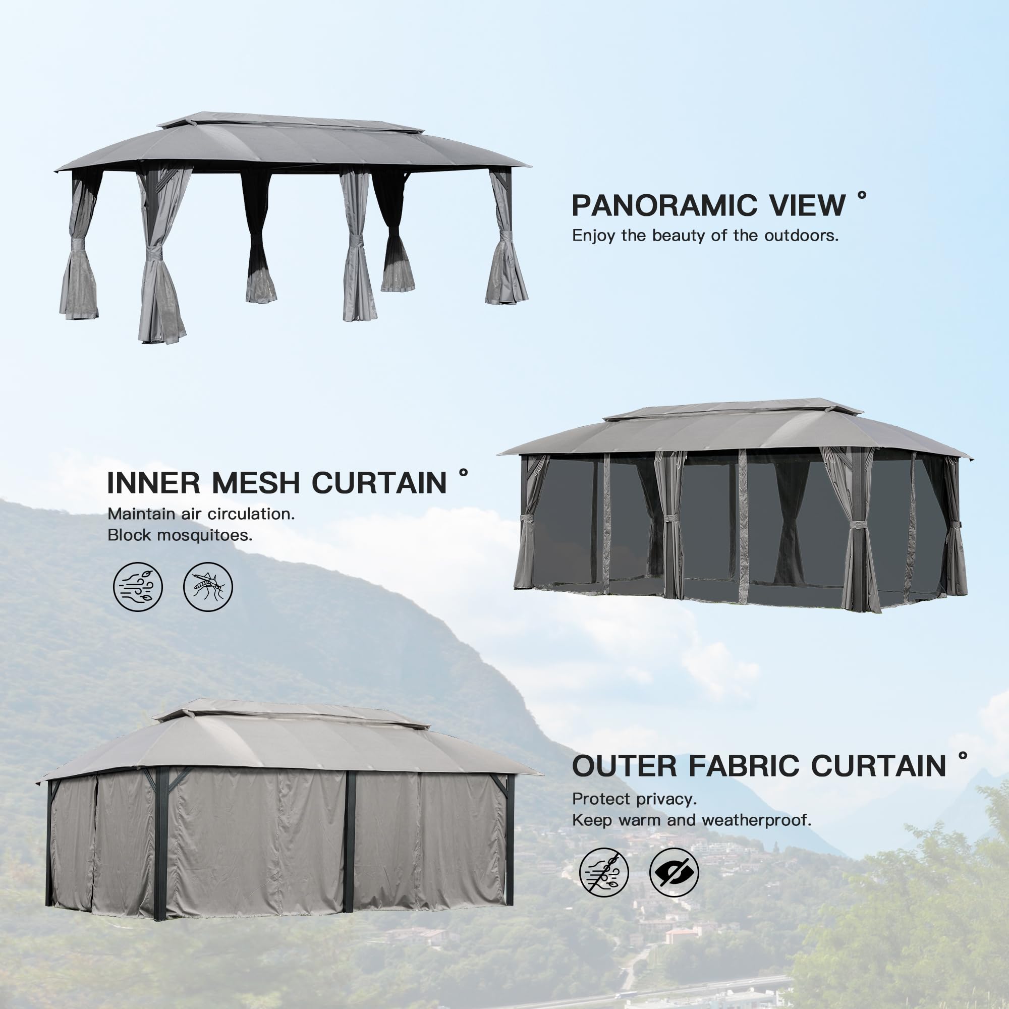 JIMSMAISON BOCPCG39GR Wood-Resin-Gazebos - View #4