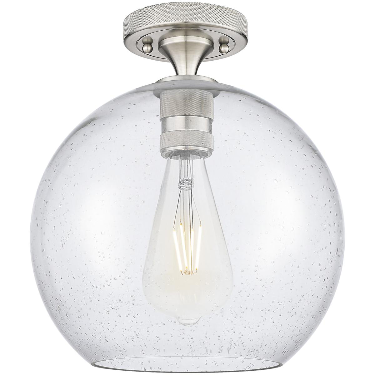 Innovations Lighting 2869666 434-1F-SN-G124-10 Crown Point Flush Mount Satin Nickel