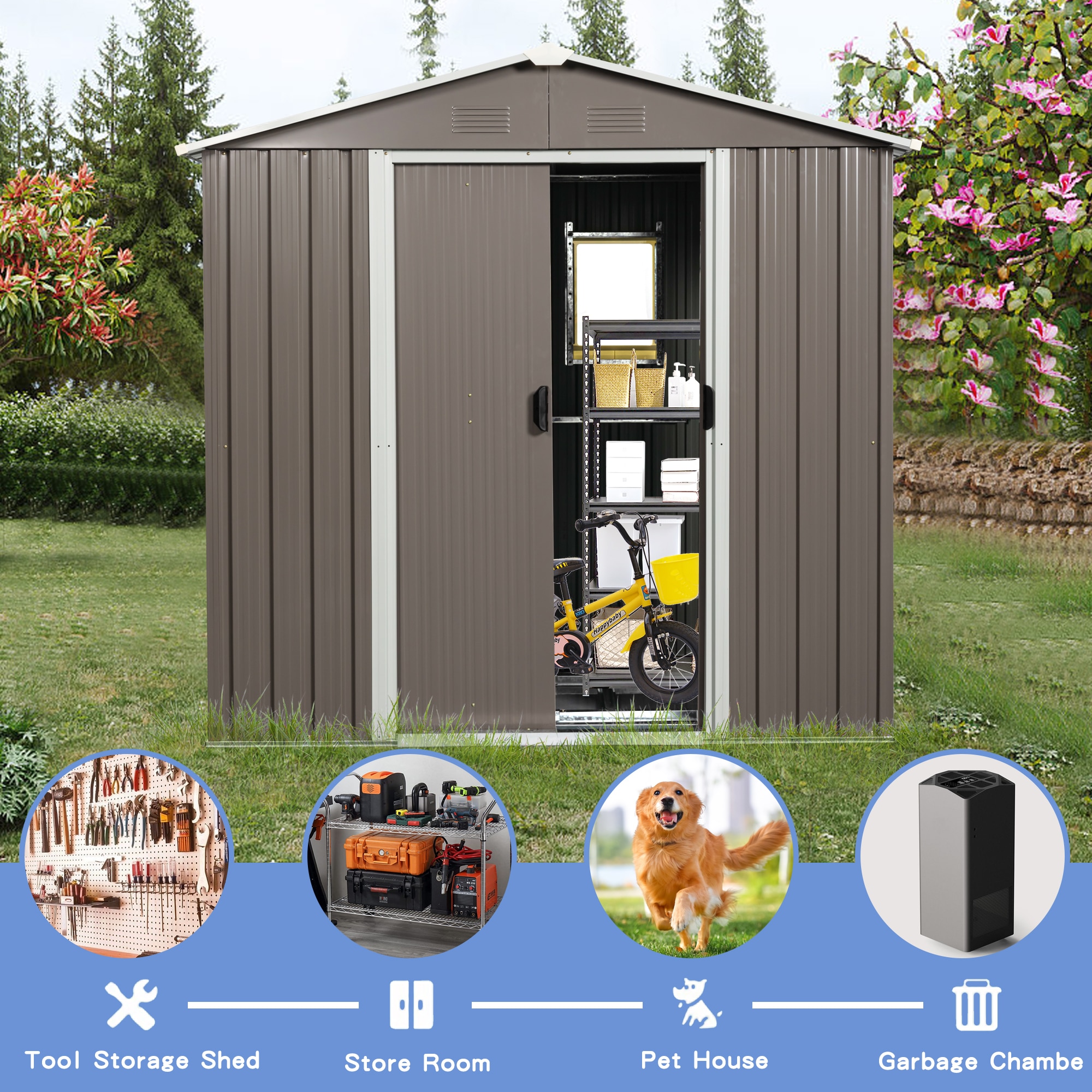 Kahomvis WWC-QP211-37 Metal-Storage-Buildings-Sheds - View #9