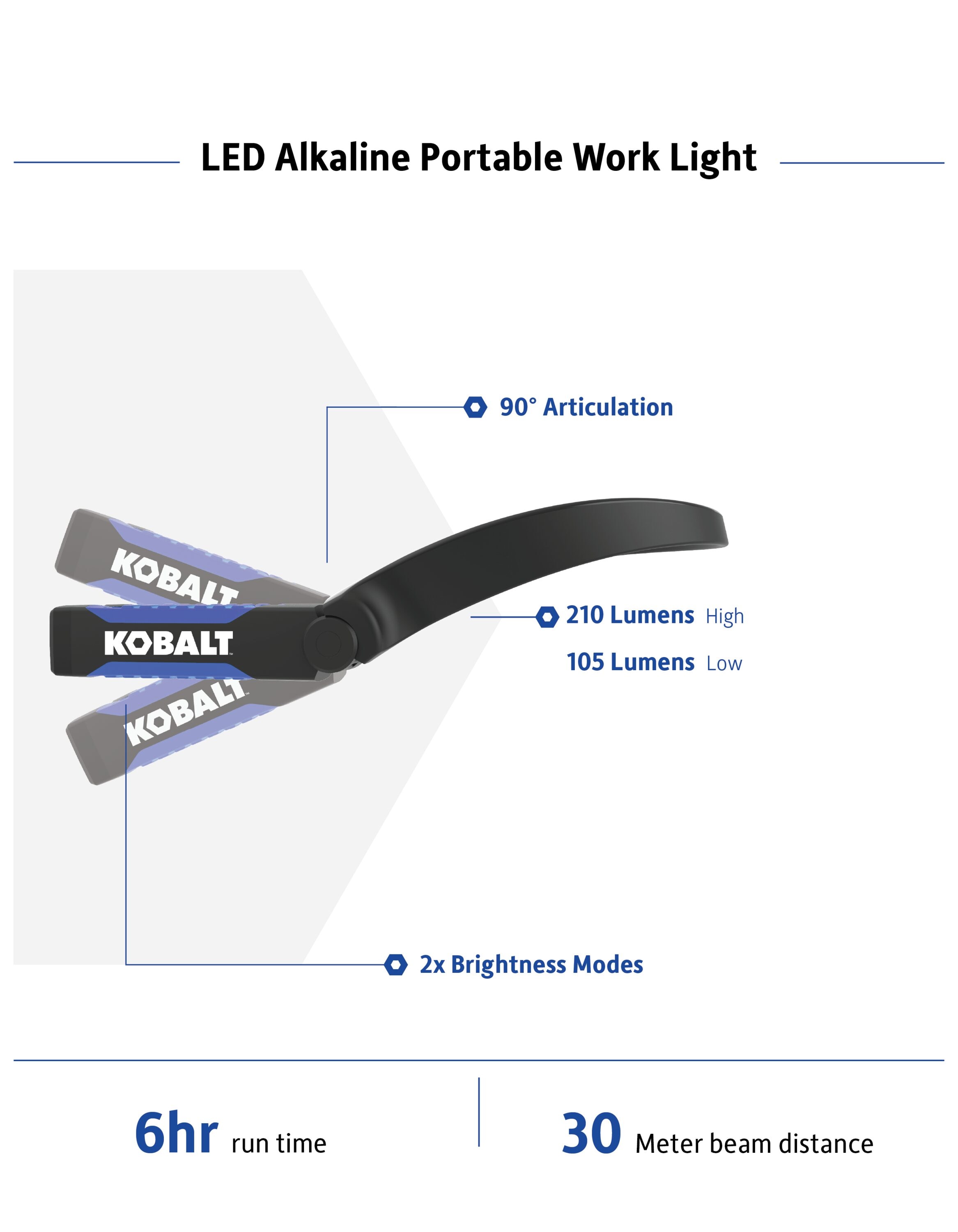 KOBALT HyperCoil LED Snake Work Light RECHARGABLE Battery 498288