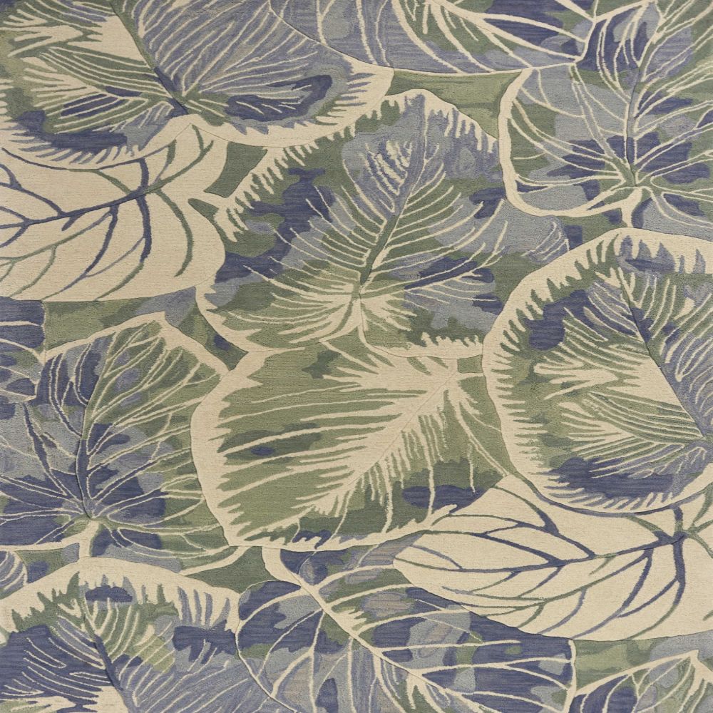 HomeRoots 350036 Bernadette 5 X 8 (ft) Wool Blue and Green Indoor Floral/Botanical Area Rug