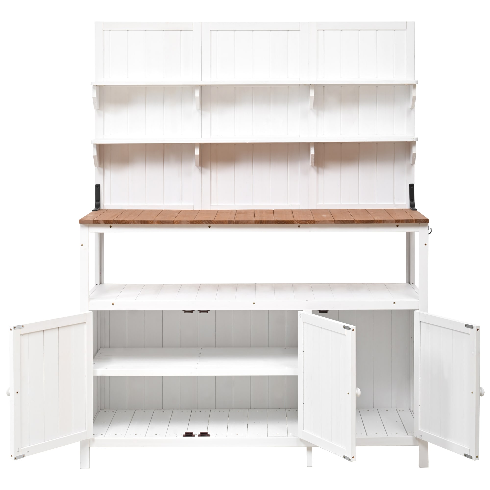 SINOFURN SYA010593WT 50.2-in x 65.4-in x 19.6-in White Potting Bench