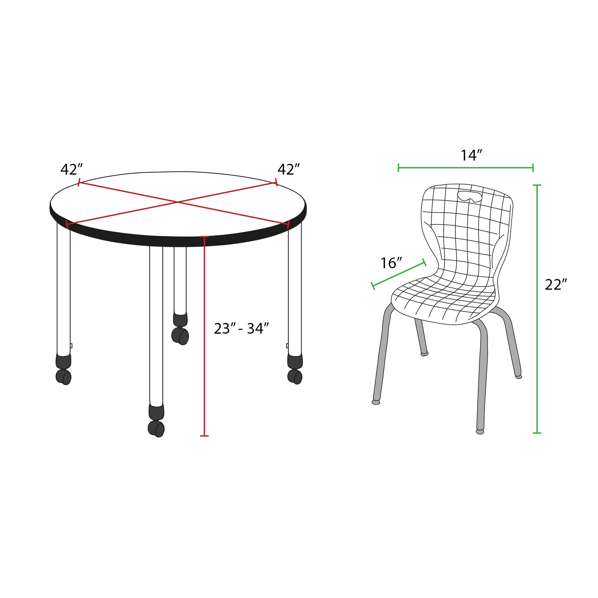 Regency TB42RNDGYAPCBK45NV desks - View #8