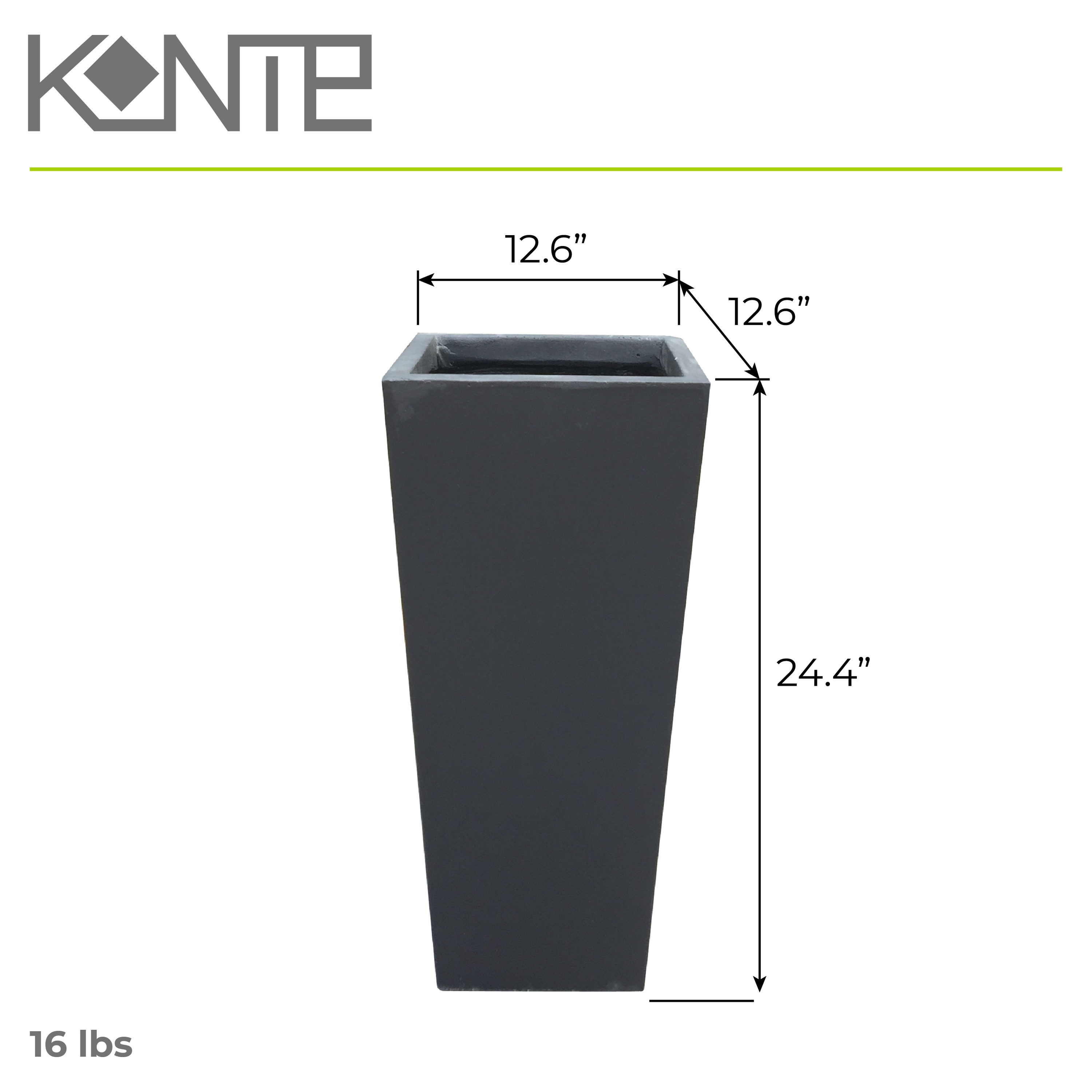 KANTE 12.6-in W x 24.4-in H Black Concrete Contemporary/Modern Indoor ...