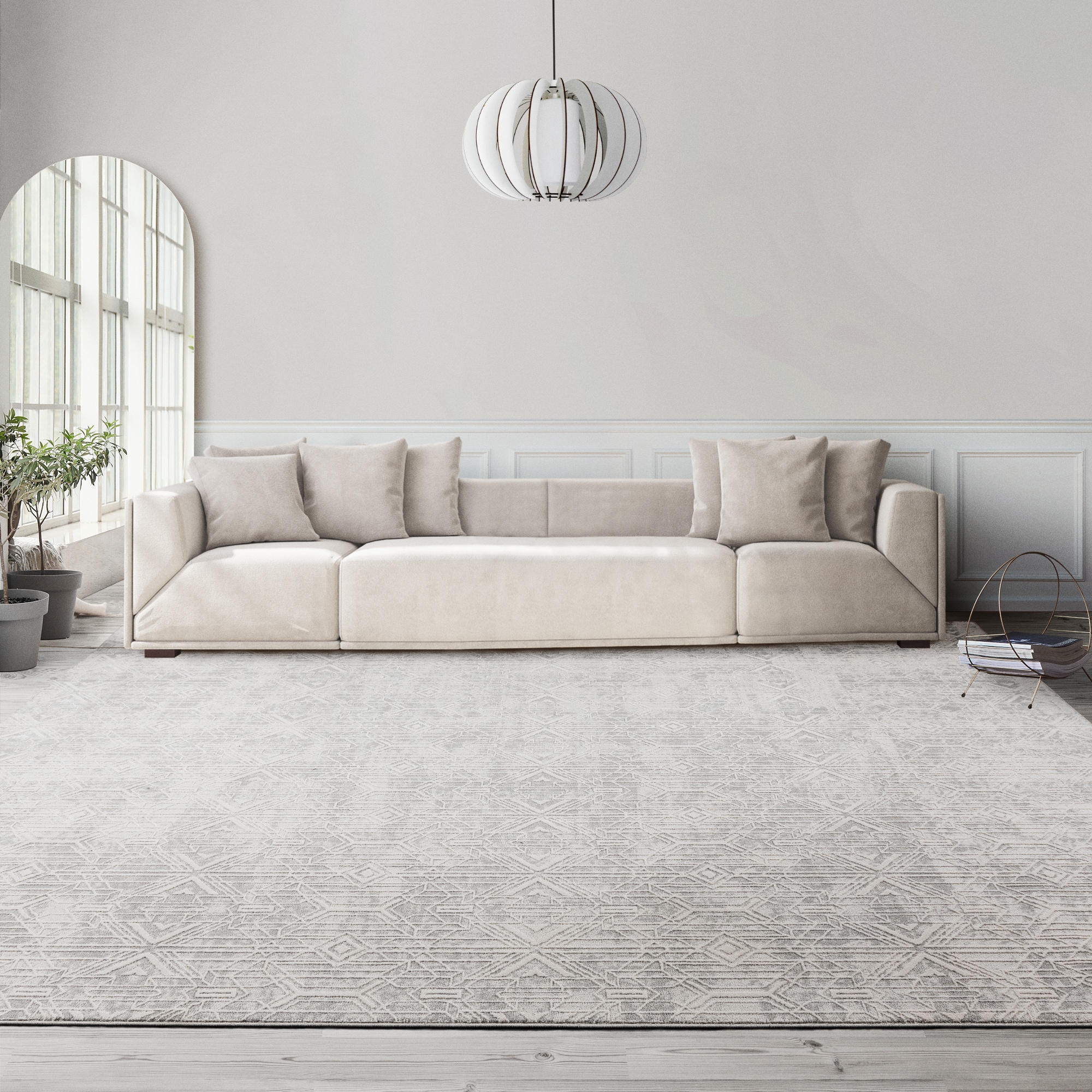Ethan Marion 8' x 10' Gray Synthetic Reversible Area Rug