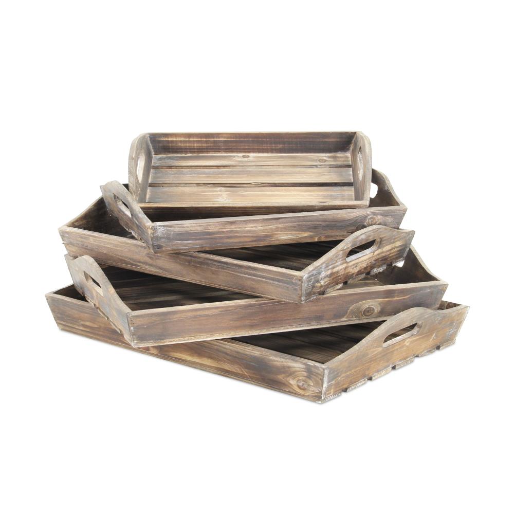 Cheung's 15-in x 22.5-in Brown Rectangle Serving Tray at Lowes.com