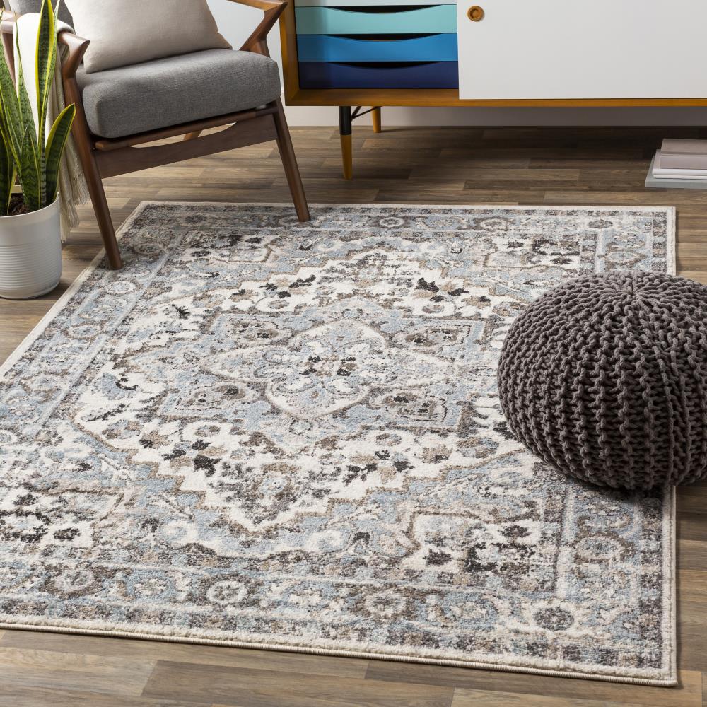 Surya NWC2312-710103 Norwich 8 x 10 Gray Indoor Medallion Global Area Rug