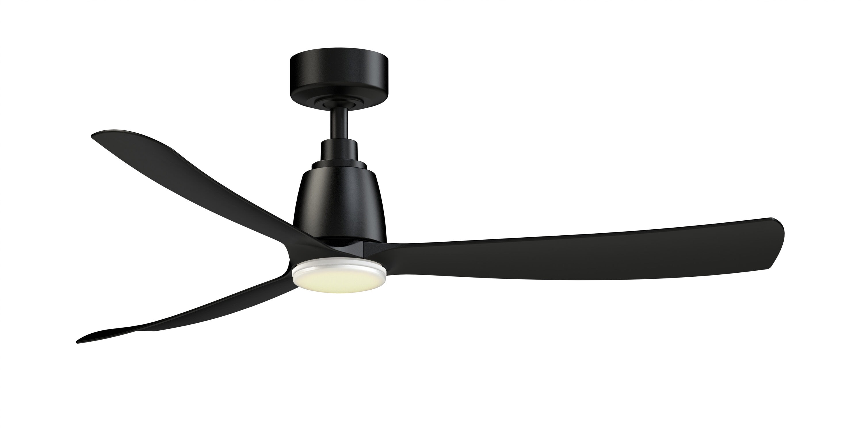 Fanimation Kute 44-in Black/Brushed Satin Brass with Black Blades Color-changing Integrated LED Indoor/Outdoor Smart Propeller Ceiling Fan with Light and Remote (3-Blade) FPD8547BL-LKBS Sansujyuku sansujyuku.com