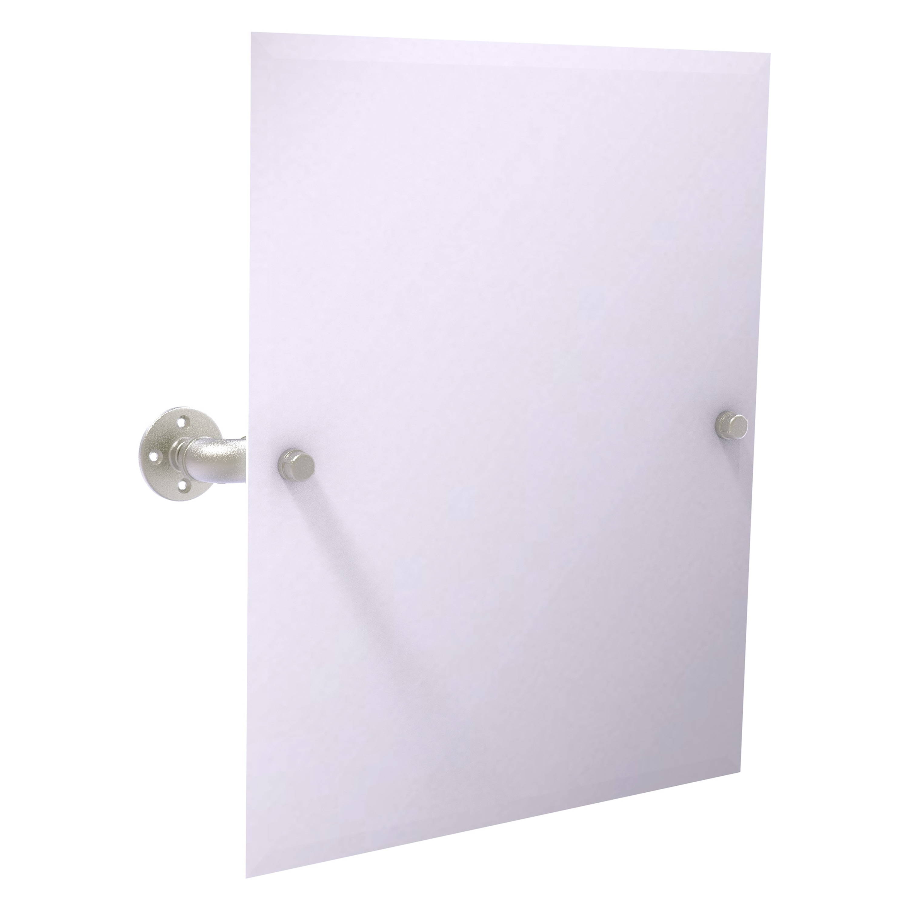 Allied Brass P-350-TM92-SN Pipeline 26-Inches x 4.1-Inches Beveled Frameless Rectangle Tilting Bathroom Vanity Mirror ( Satin Nickel )