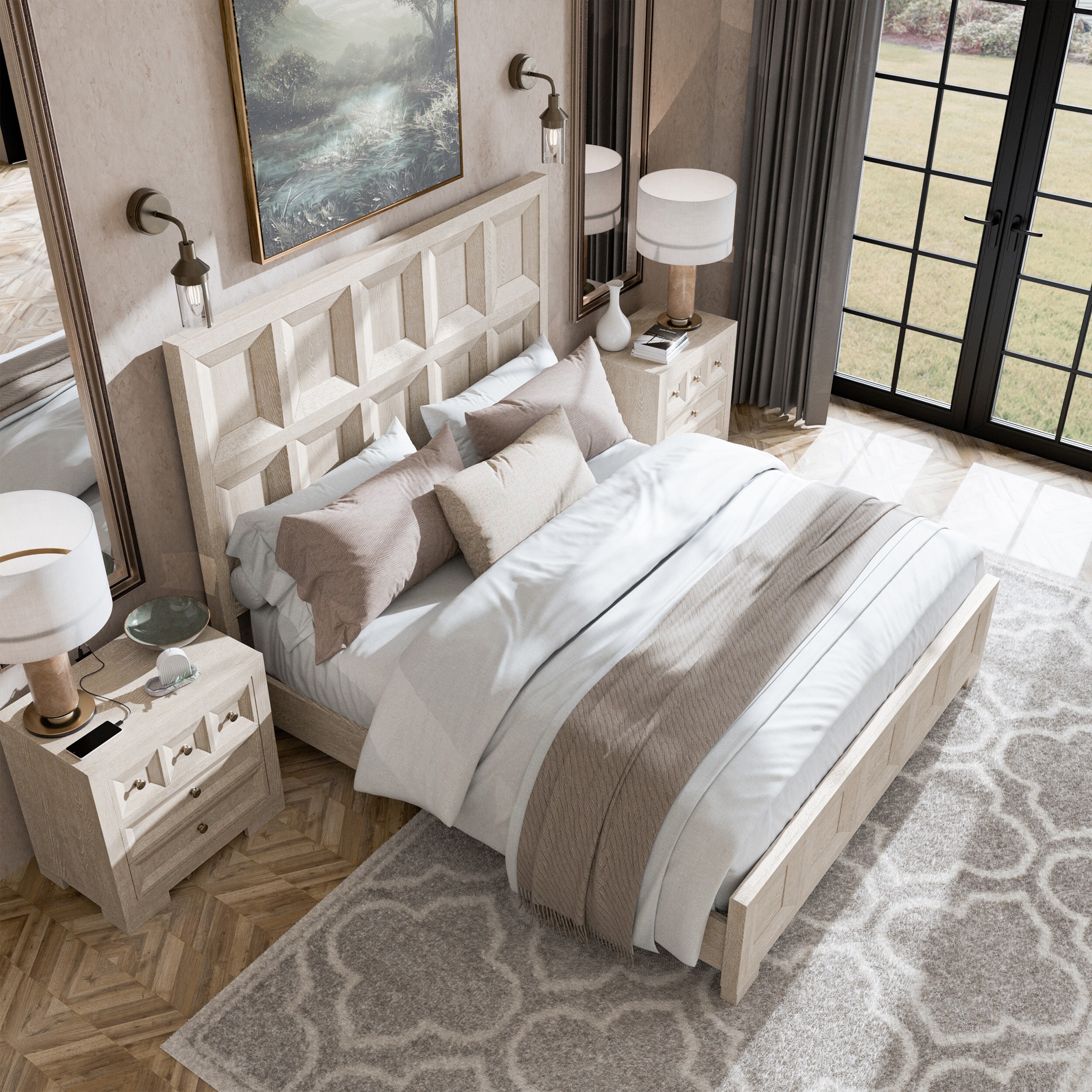 Furniture of America IDF-79011NTQ2NS Flonnin Tawny Queen Bedroom Set