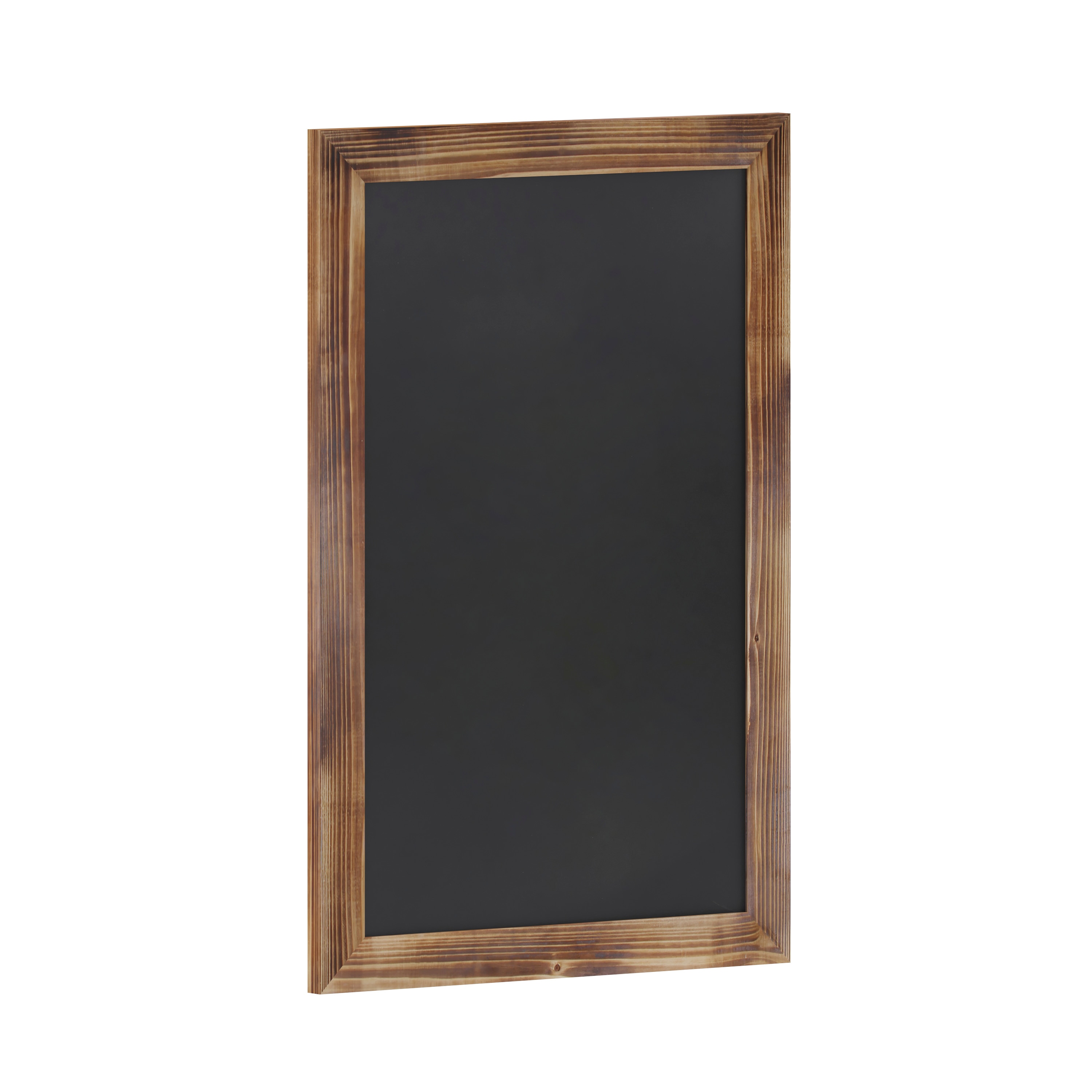 Flash Furniture 196861030871 Canterbury 20-in x 30-in Torched Wood Wall Mount Magnetic Chalkboard Sign with Eraser; Hanging Wall Chalkboard Memo Board for Home; School; or Business