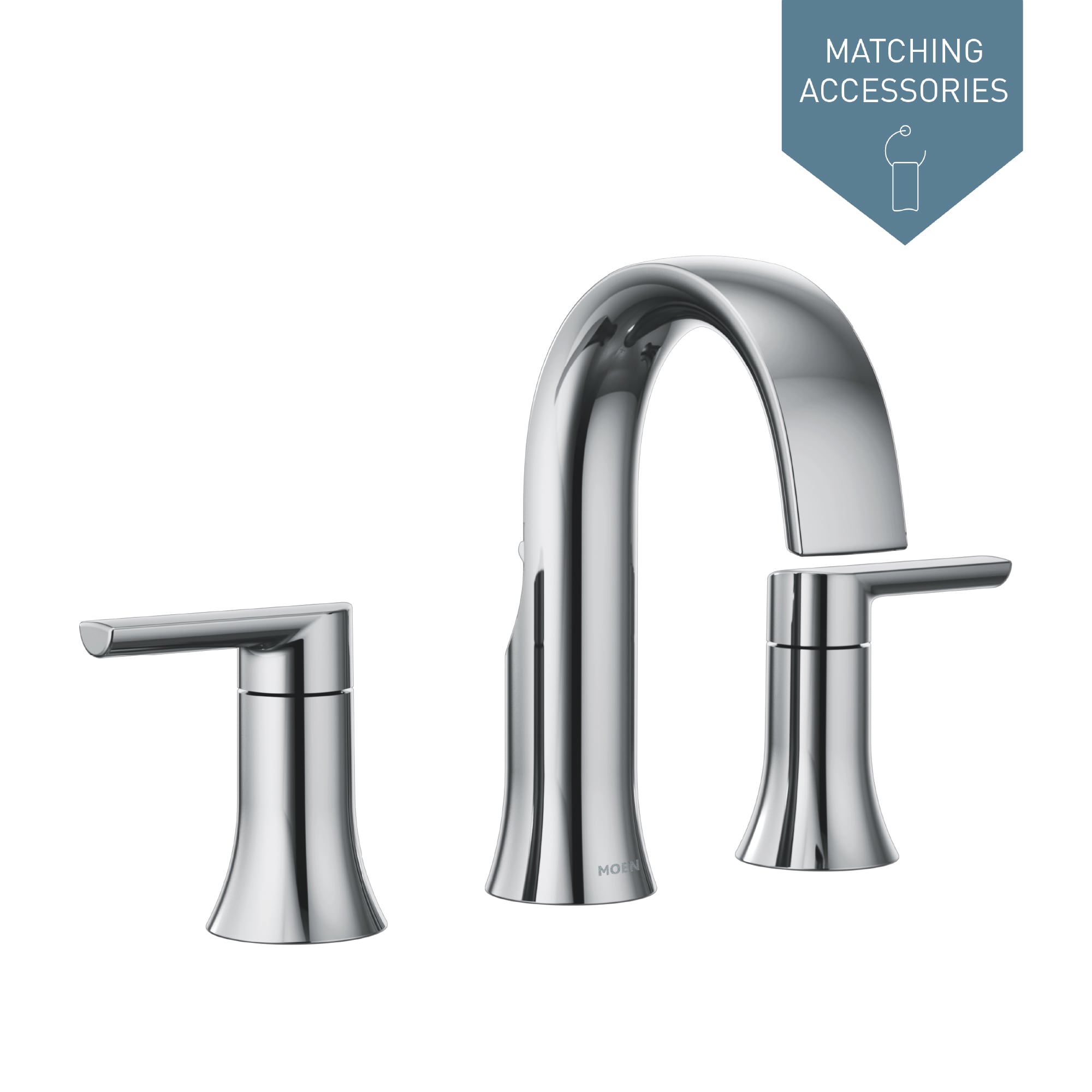 Moen Doux Chrome Widespread 2-Handle WaterSense Bathroom Sink Faucet ...